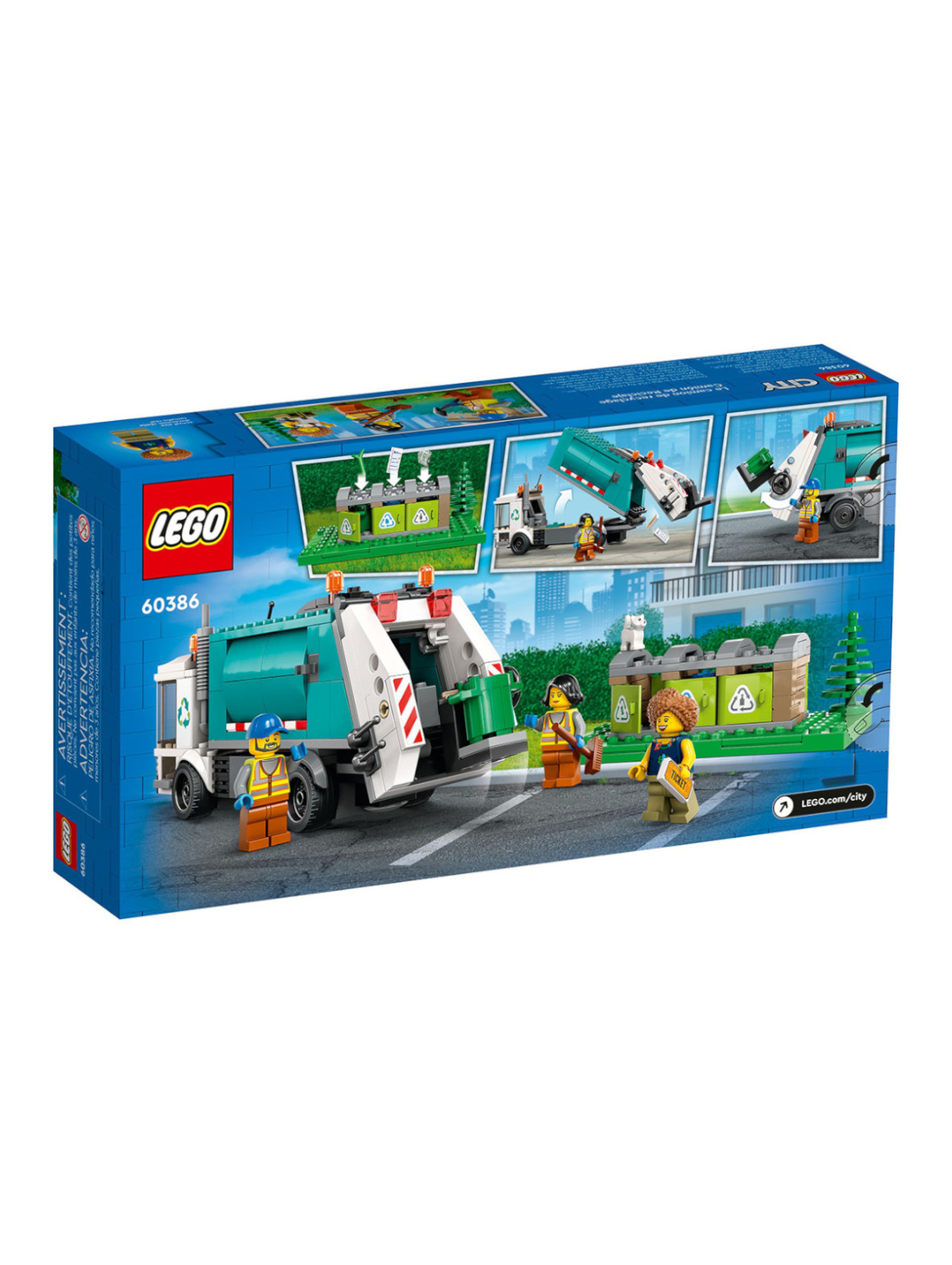 Klocki LEGO City 60386 Ciężarówka recyklingowa - 261 elementów, wiek 5 +