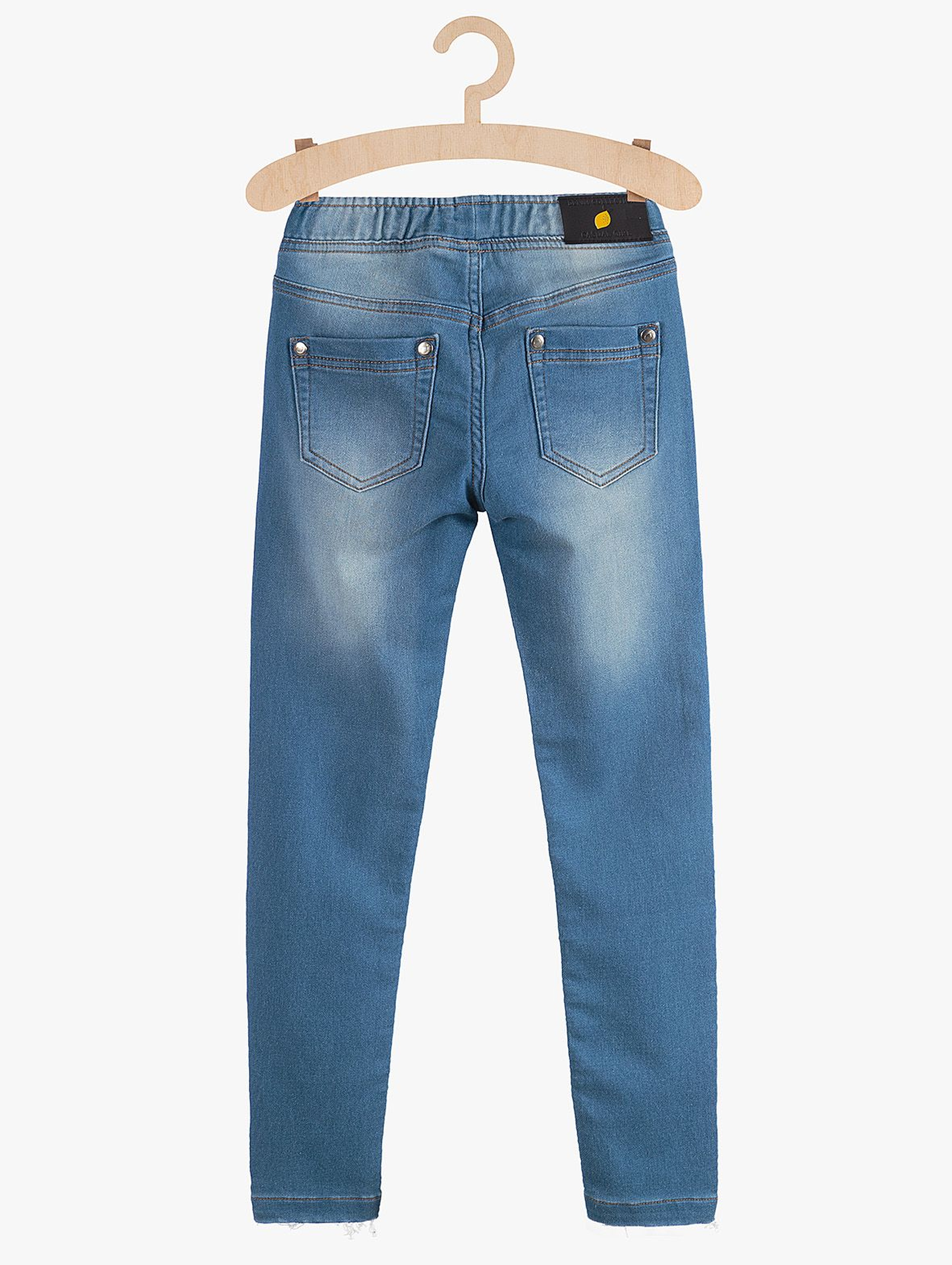 Spodnie dziewczęce jeansowe  z kieszeniami- niebieskie