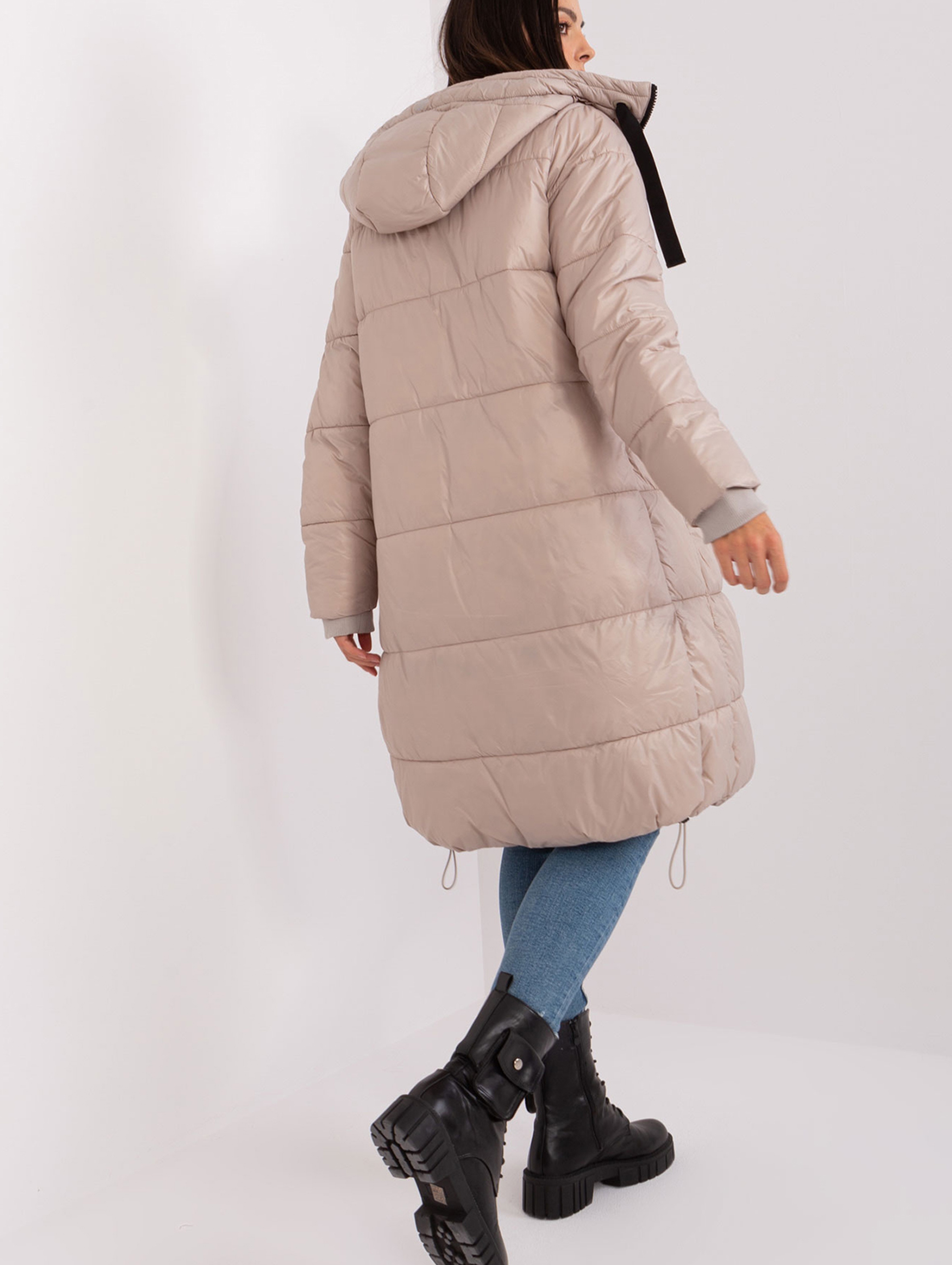 Beżowa pikowana kurtka zimowa SUBLEVEL
