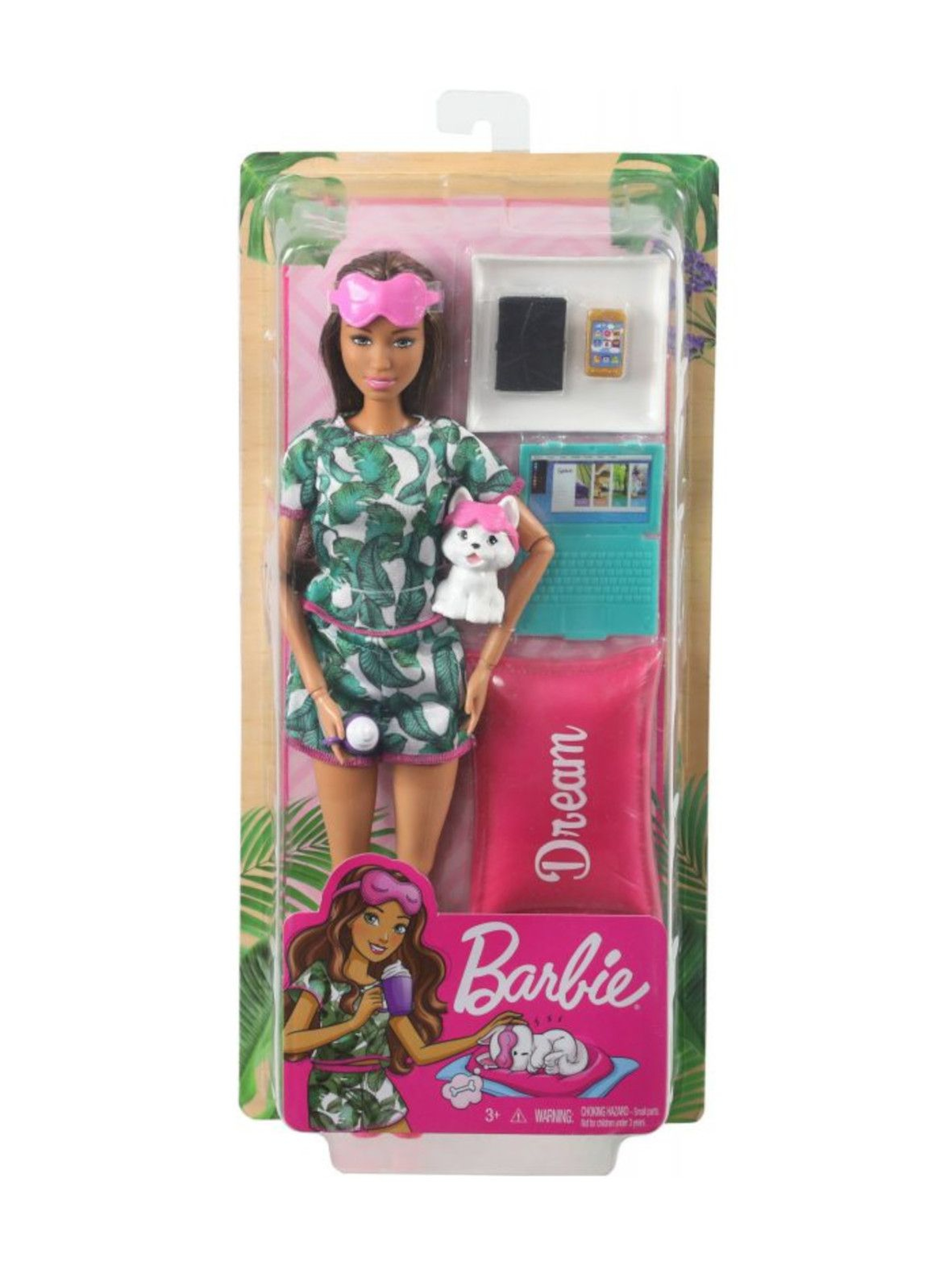 Barbie - Zestaw Relaks na dobranoc Lalka z pieskiem i akcesoria wiek 3+