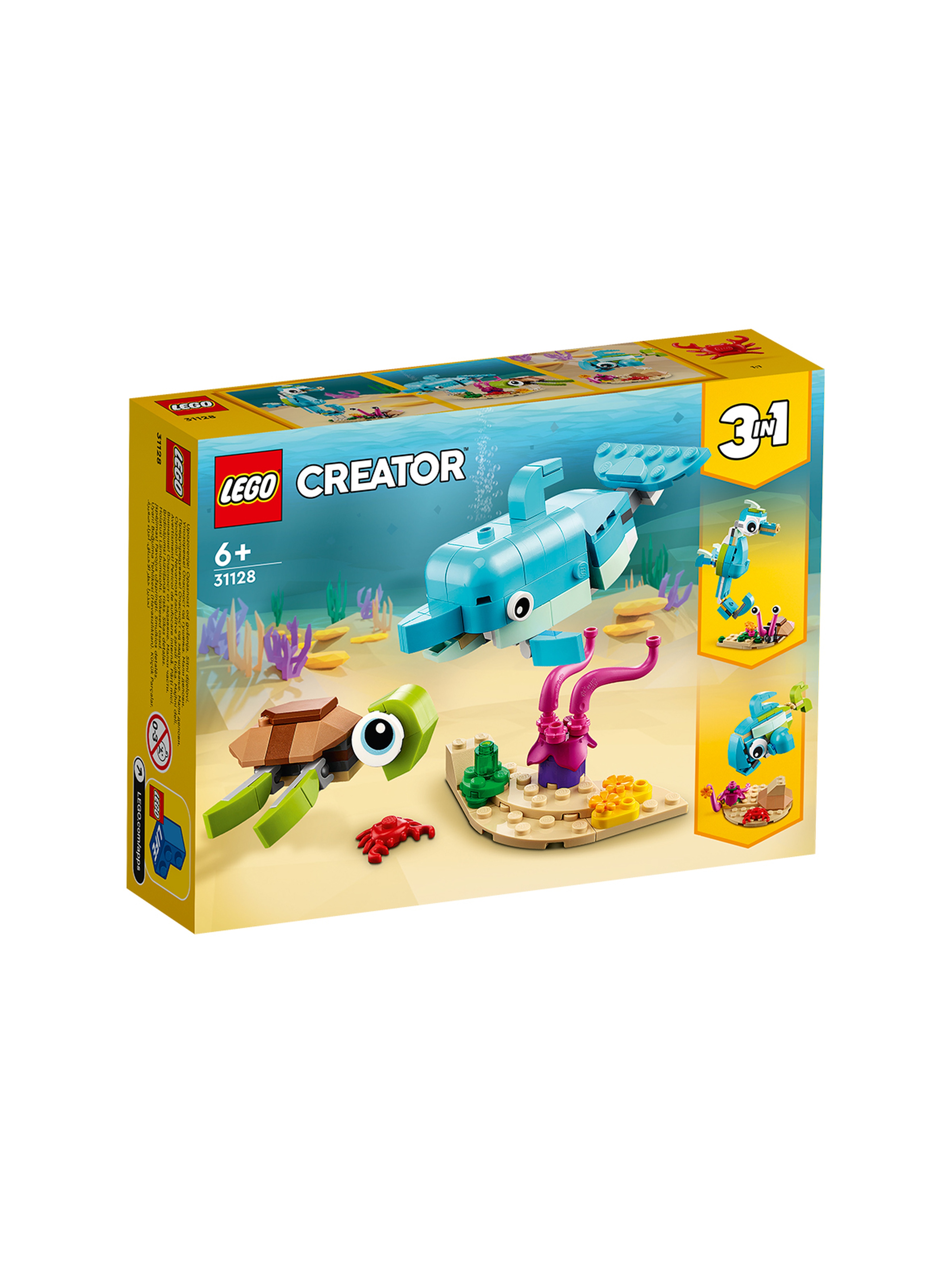 LEGO Creator - Delfin i żółw 31128 - 137 elementów, wiek 6+