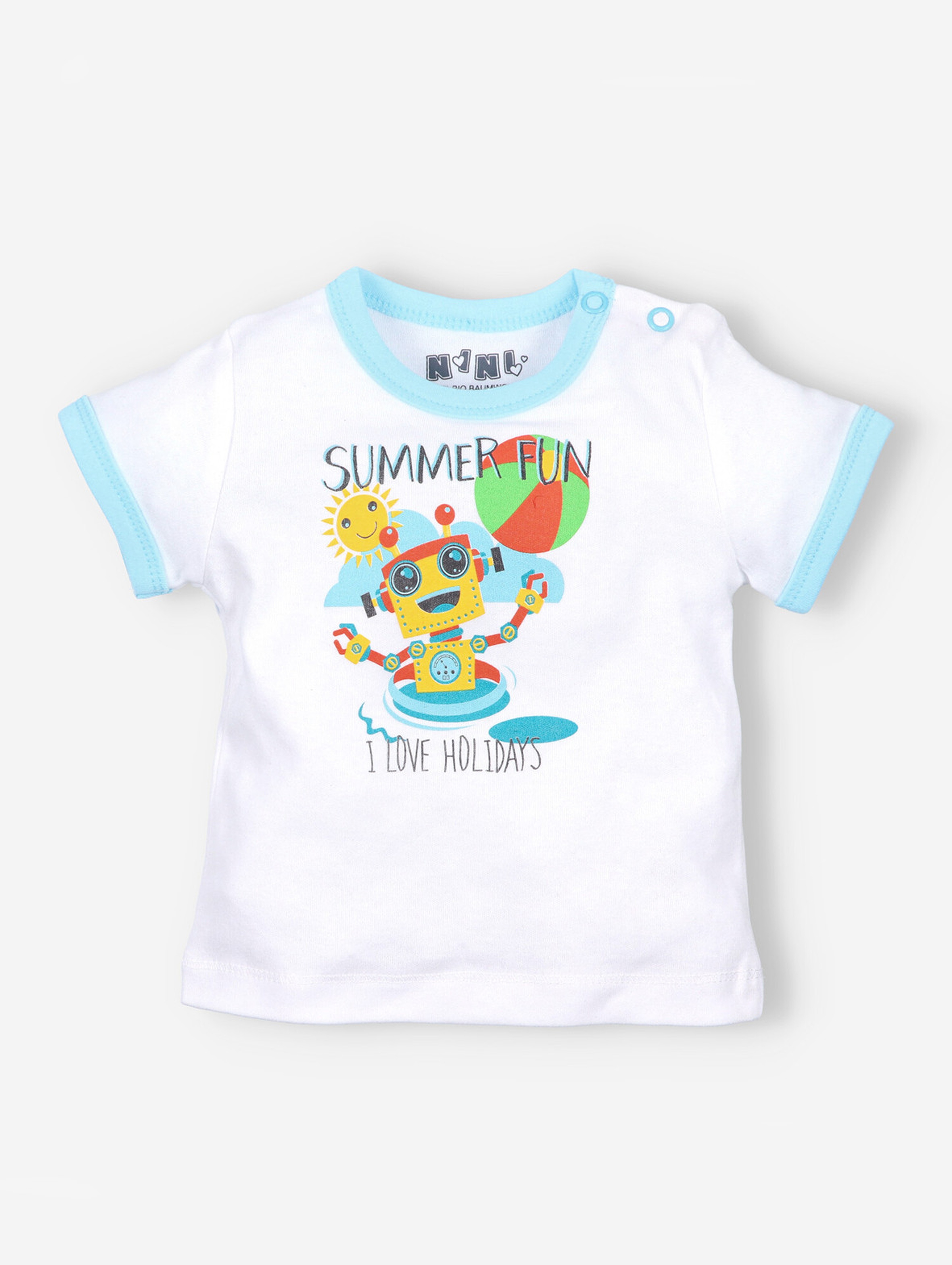 T-shirt niemowlęcy z bawełny organicznej dla chłopca