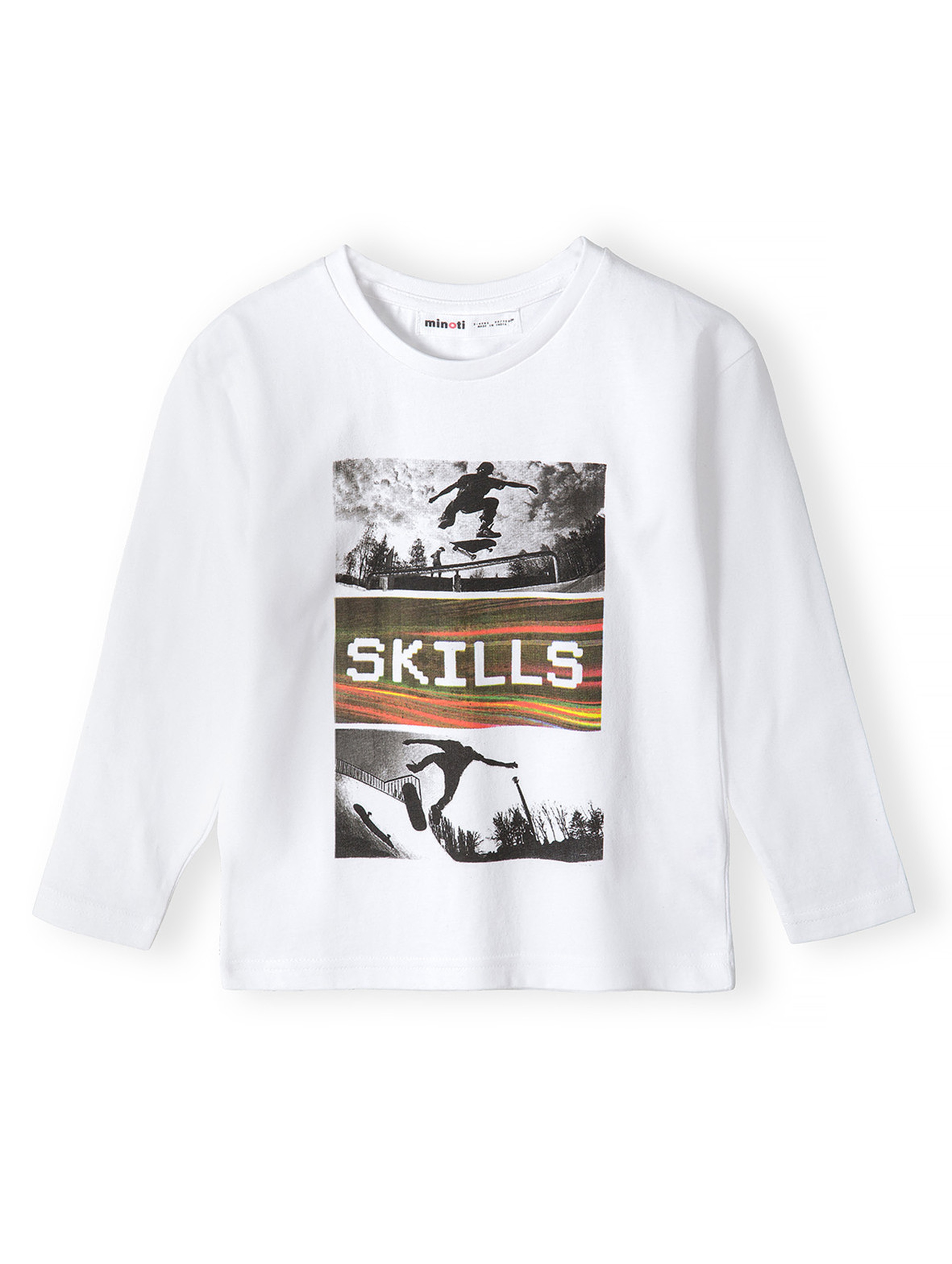Biała bluzka z bawełny dla chłopca- Skills