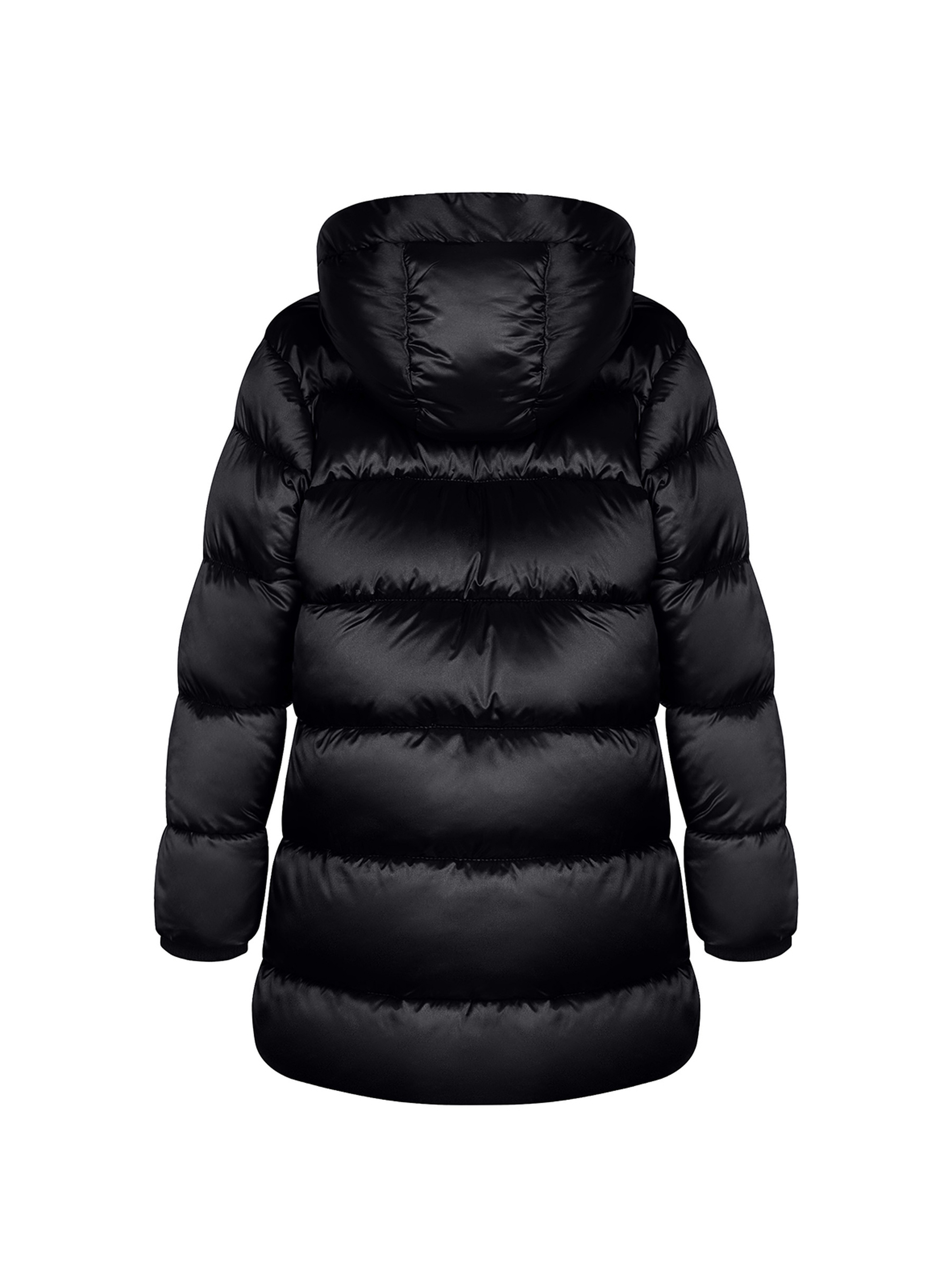 Płaszcz zimowy dla dziewczynki czarny z kapturem