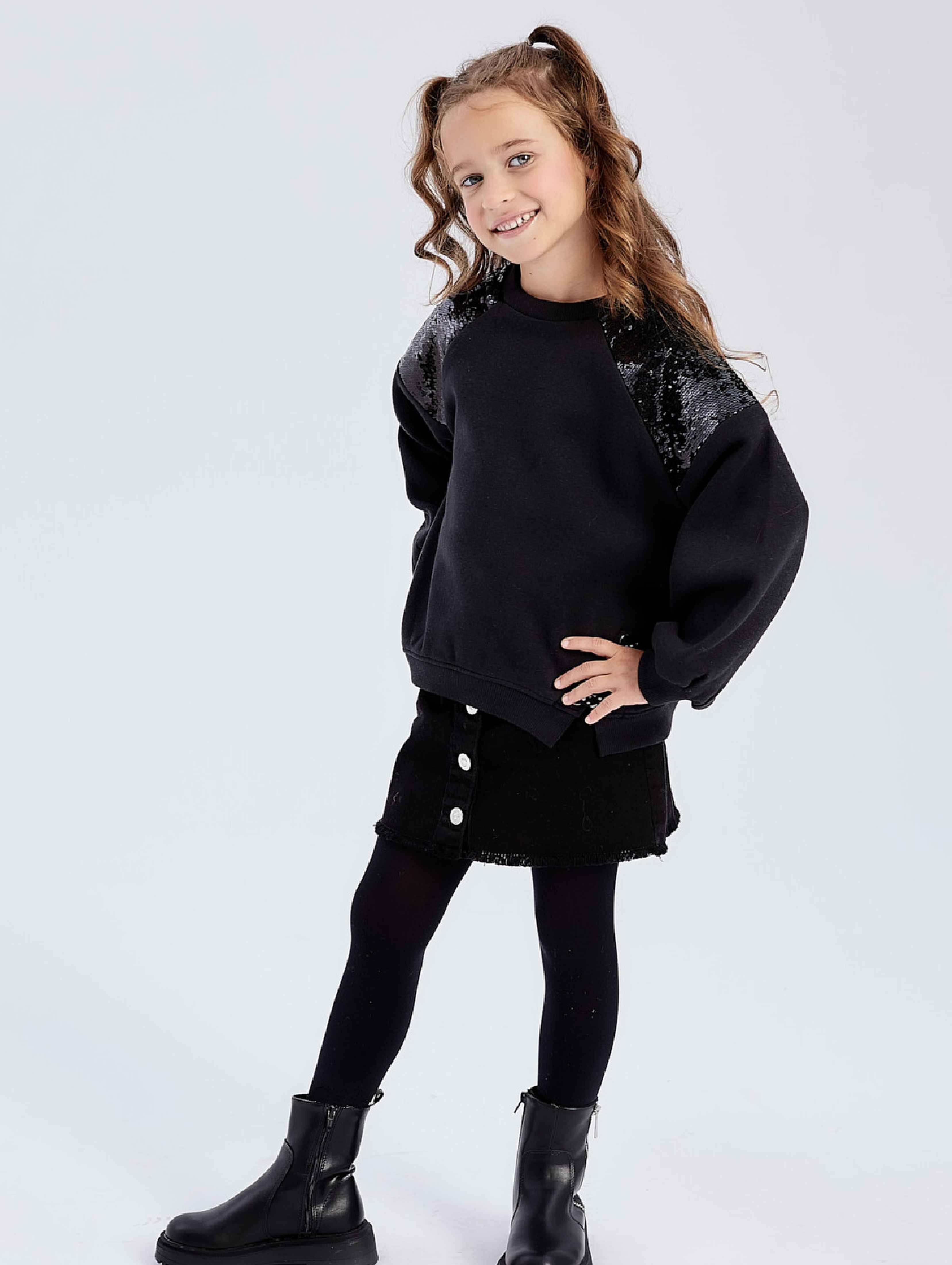 Czarna jeansowa spódnica dla małej dziewczynki - Limited Edition