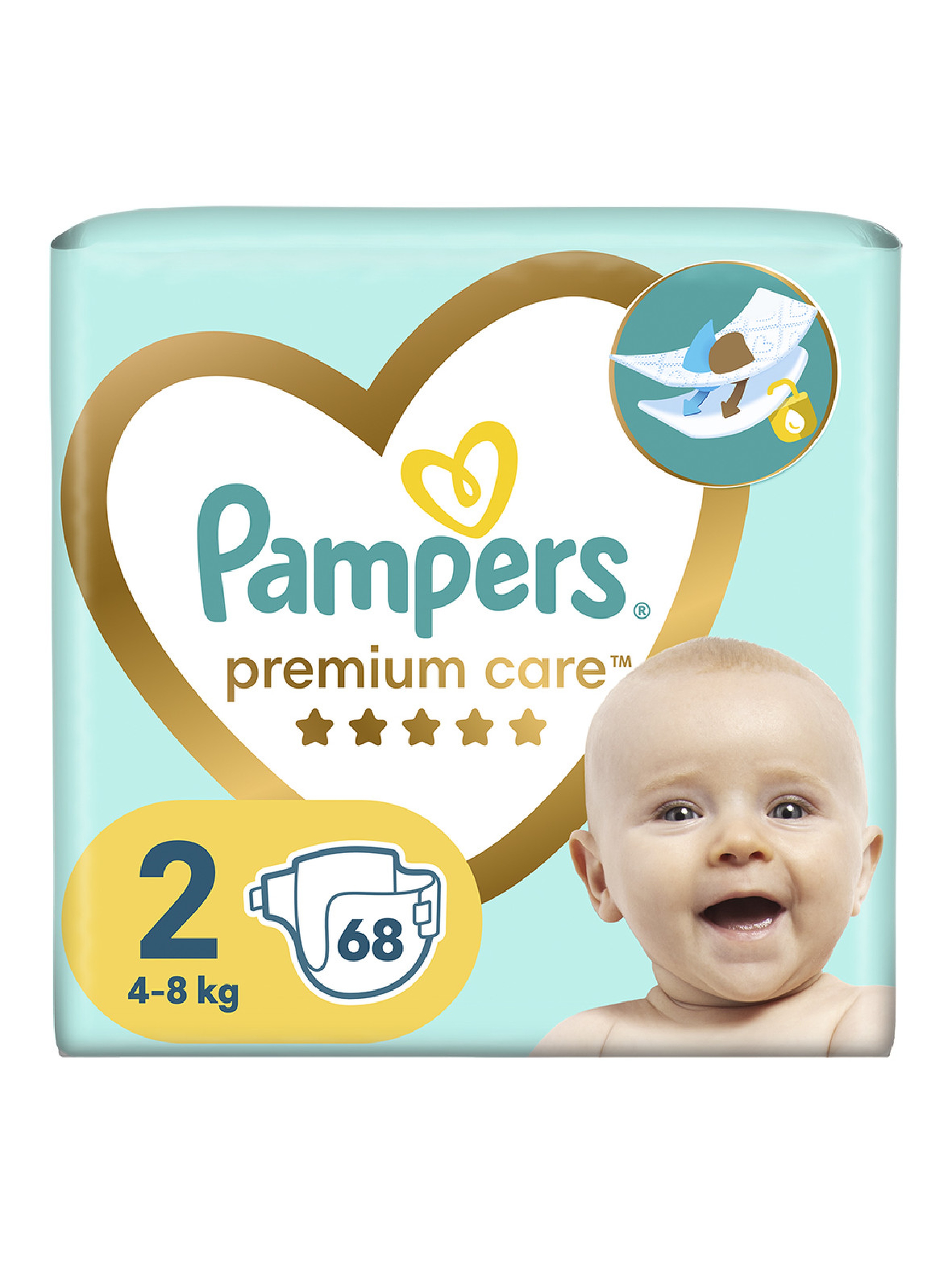 Pampers Premium Care, rozmiar 2,     68 pieluszek 4-8kg