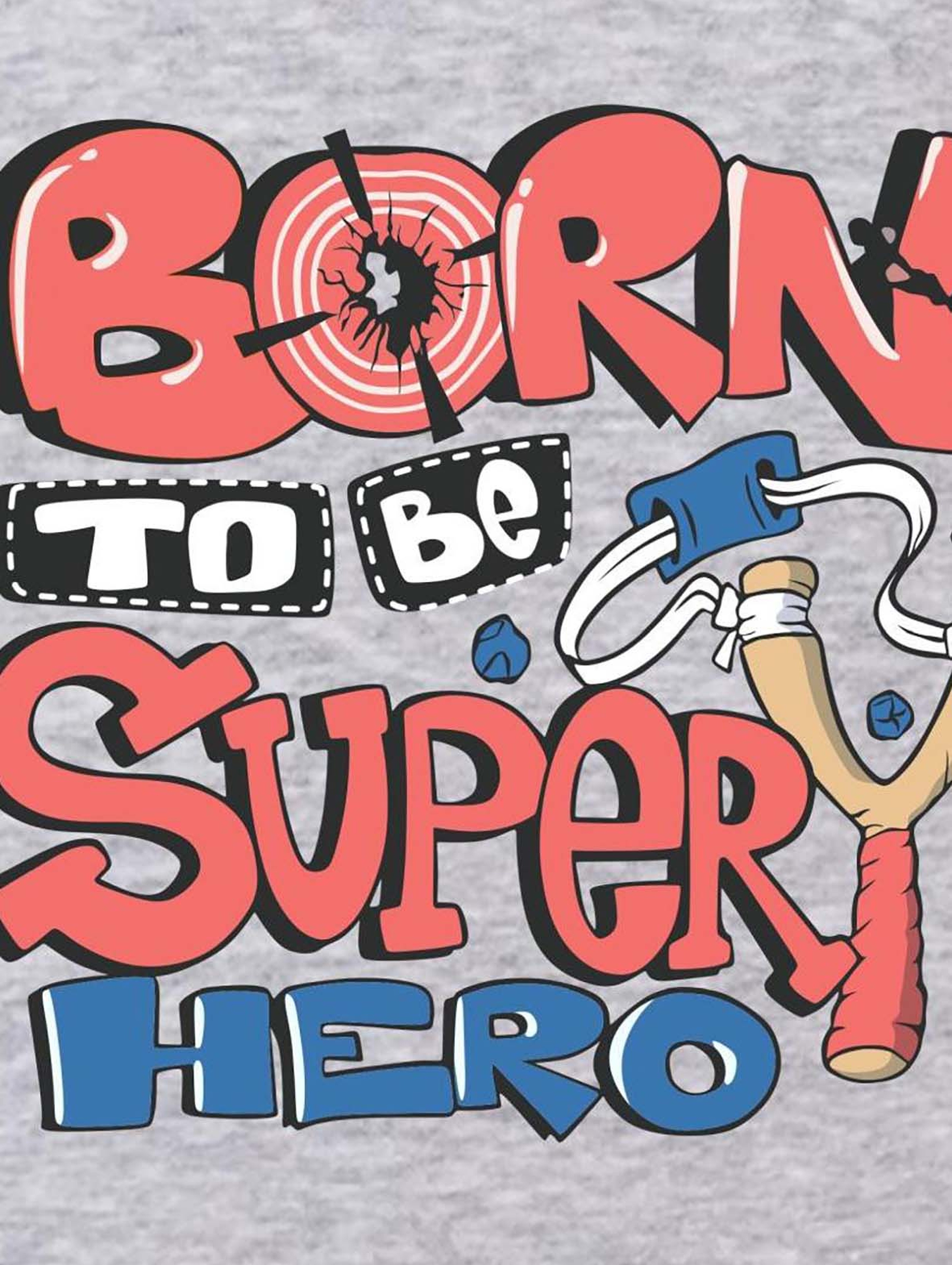 Szara chłopięca rozpinana bluza z kapturem Born to be superhero