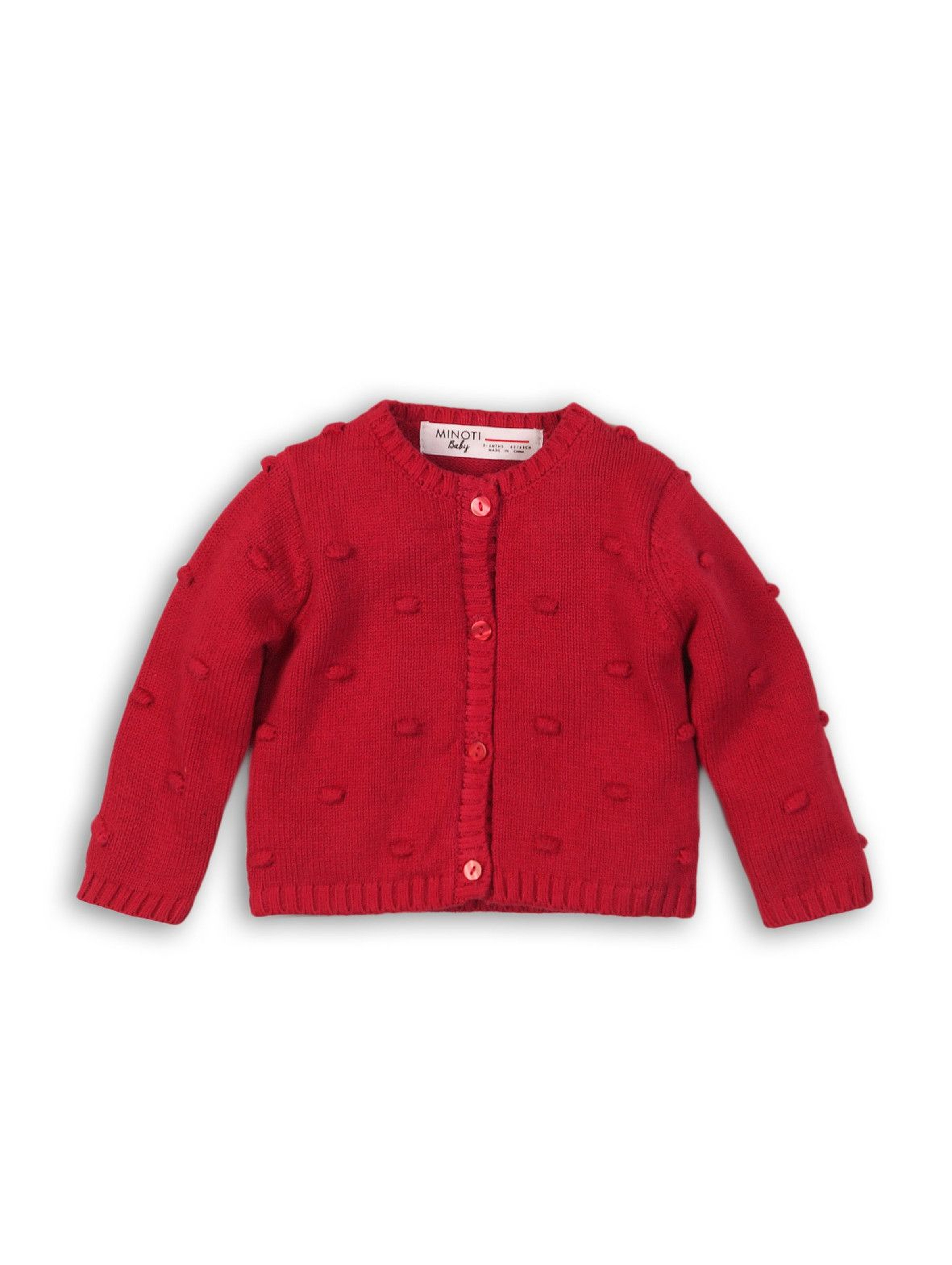 Sweter dziewczęcy zapinany na guziki-czerwony