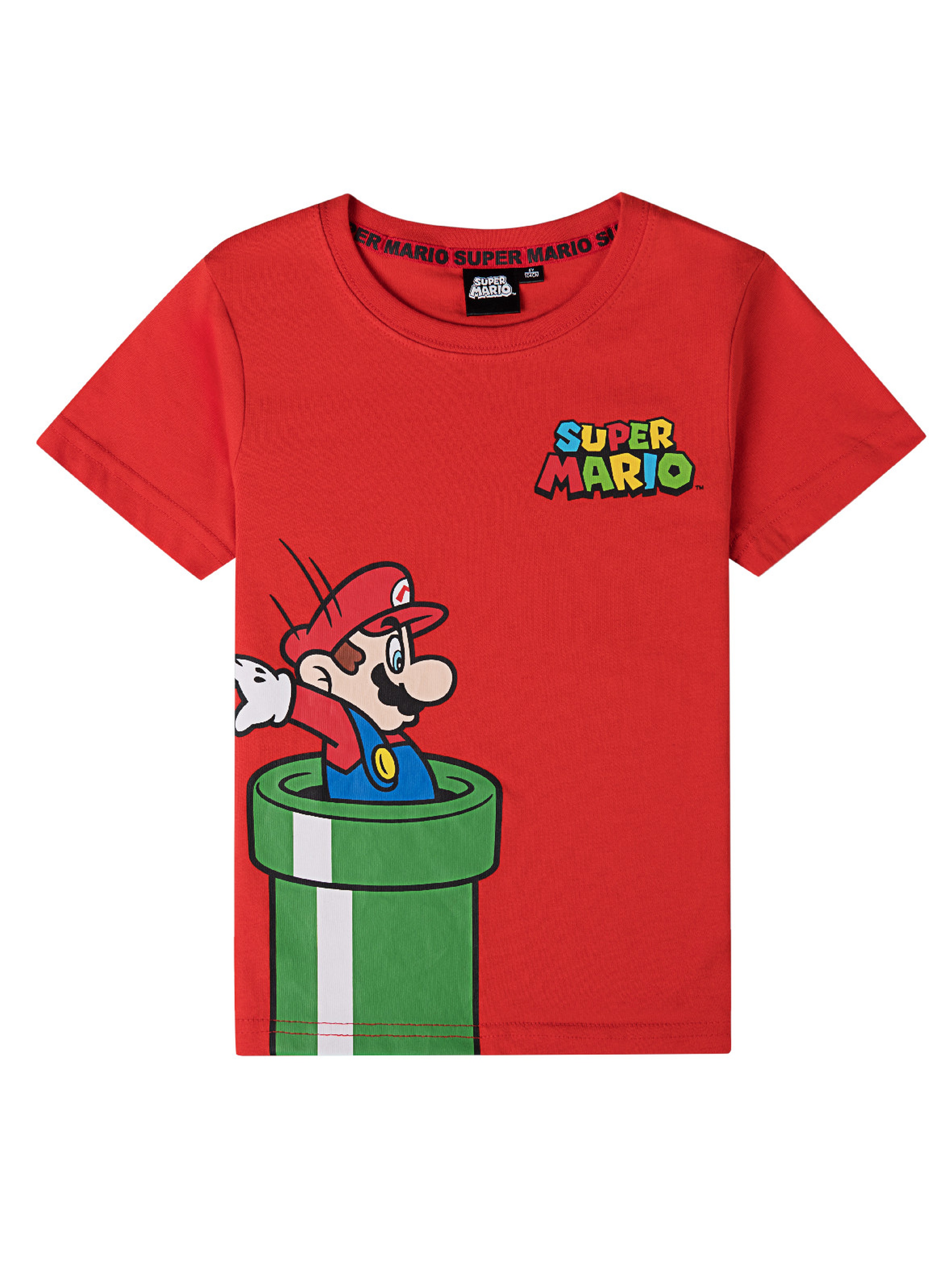Bawełniany t-shirt niebieski dla małego chłopca Super Mario
