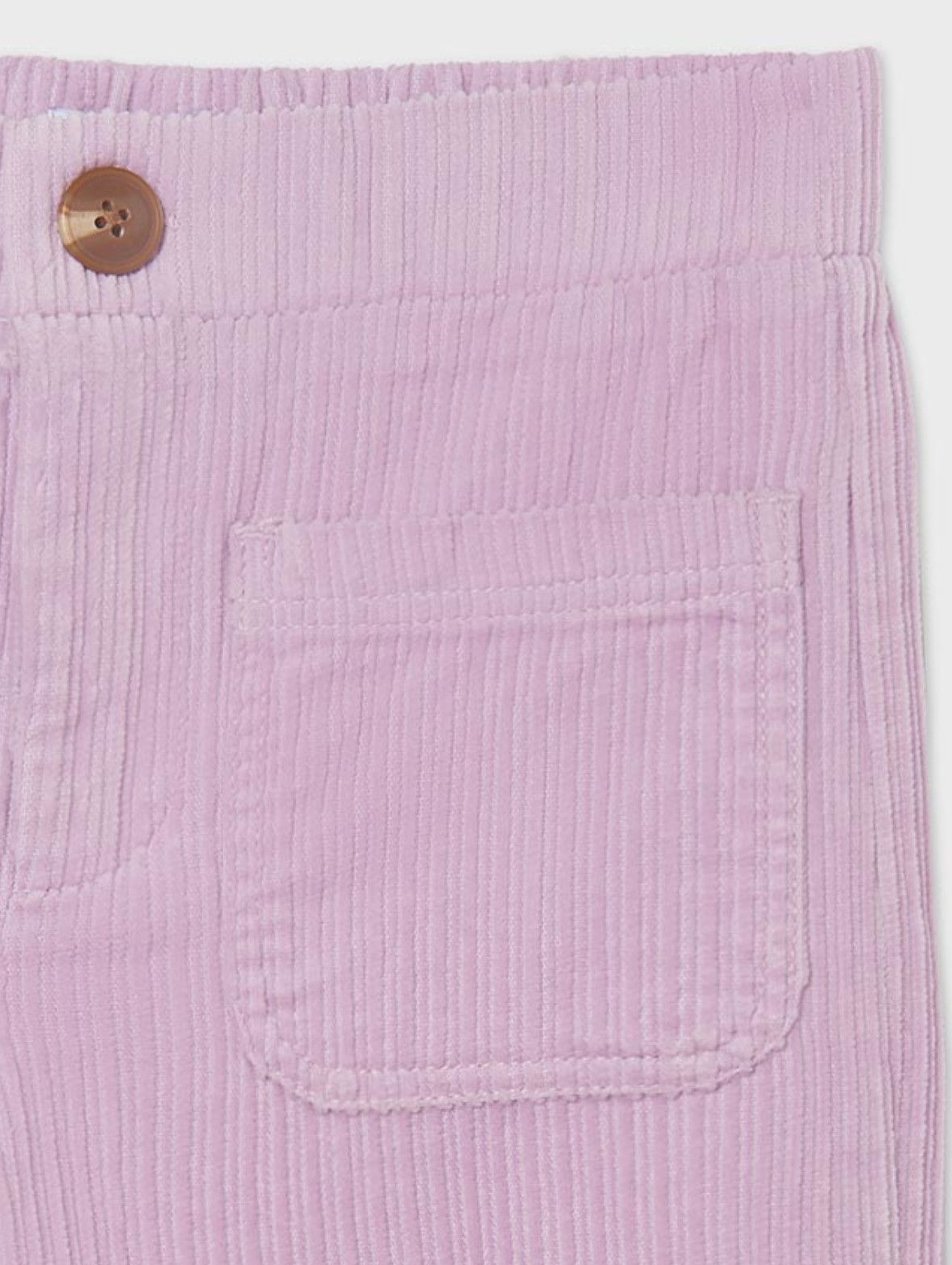 Bawełniane spodnie dziewczęce w prążki - fioletowe