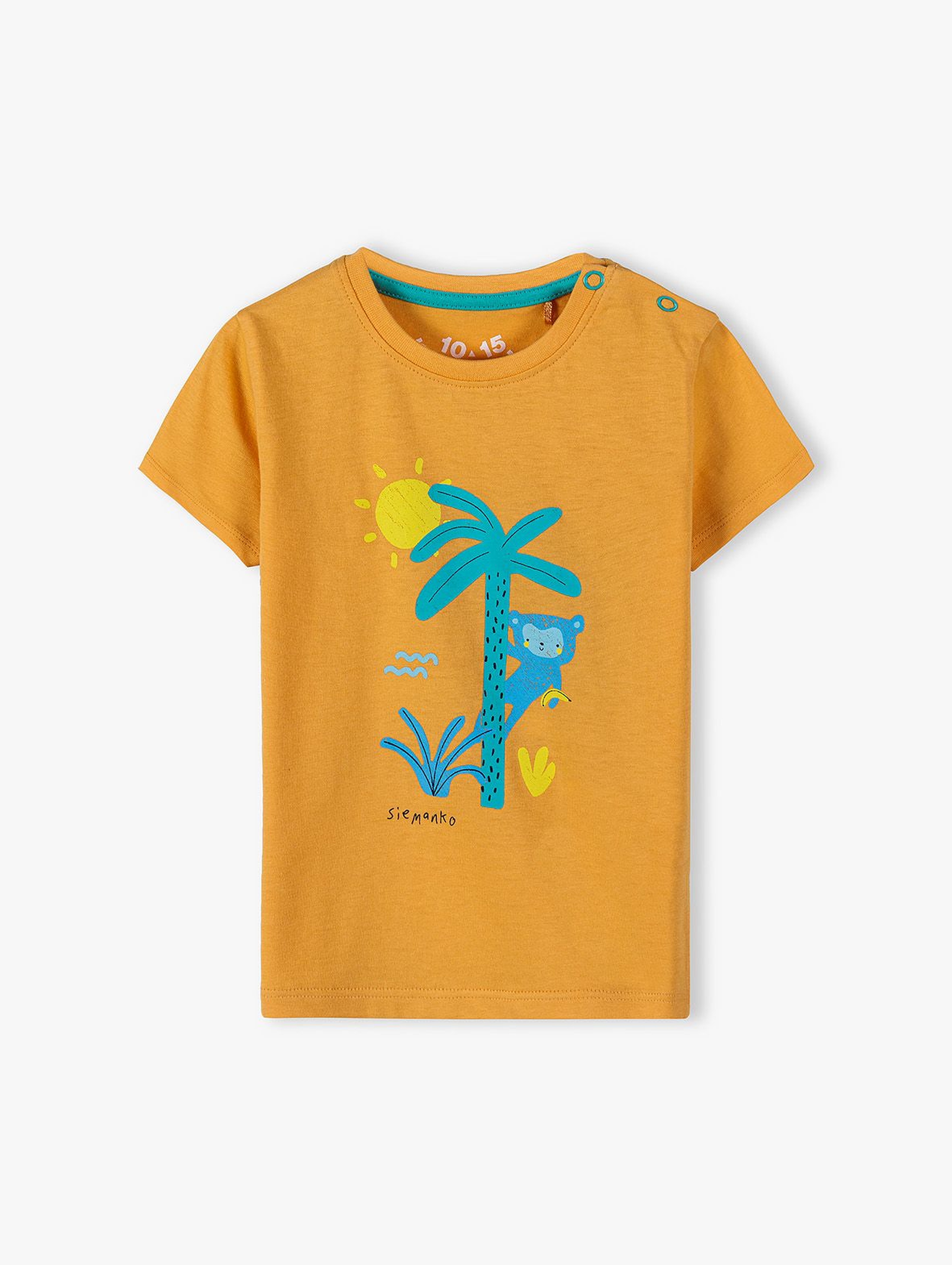 Dzianinowy T-shirt dla niemowlaka - pomarańczowy
