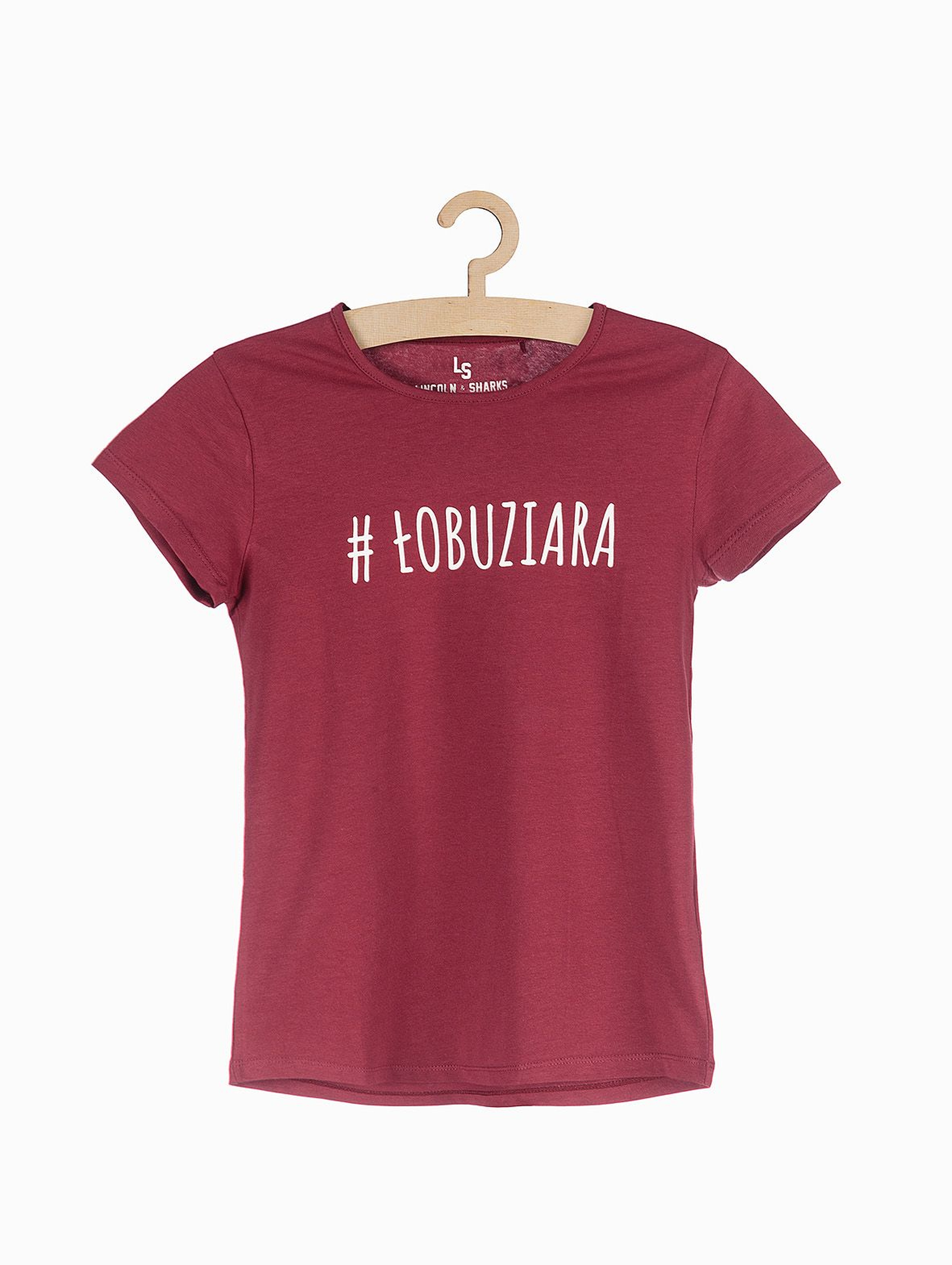 T-shirt dziewczęcy bordowy - #Łobuziara