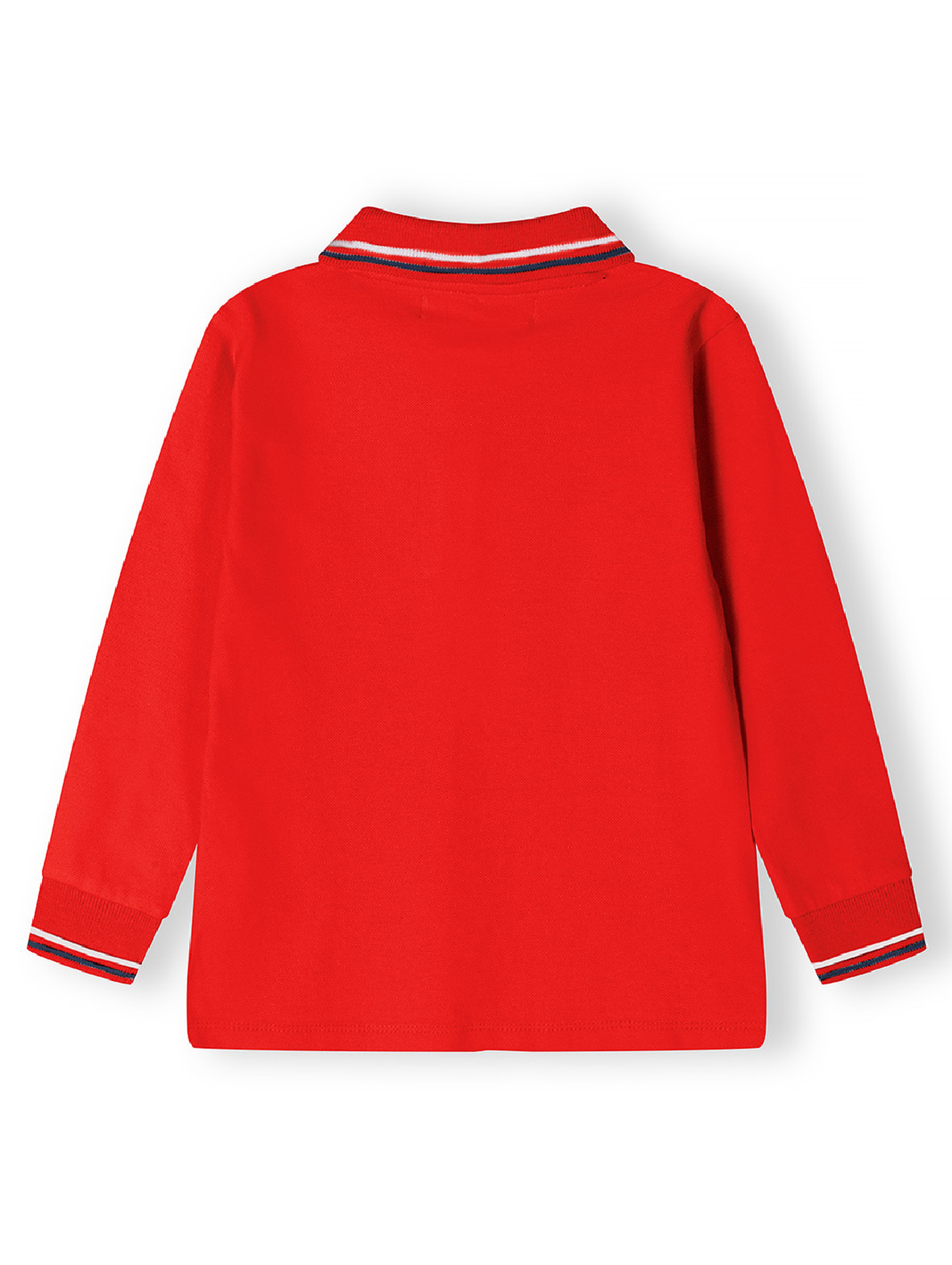 Czerwona bluzka polo chłopięca z długim rękawem