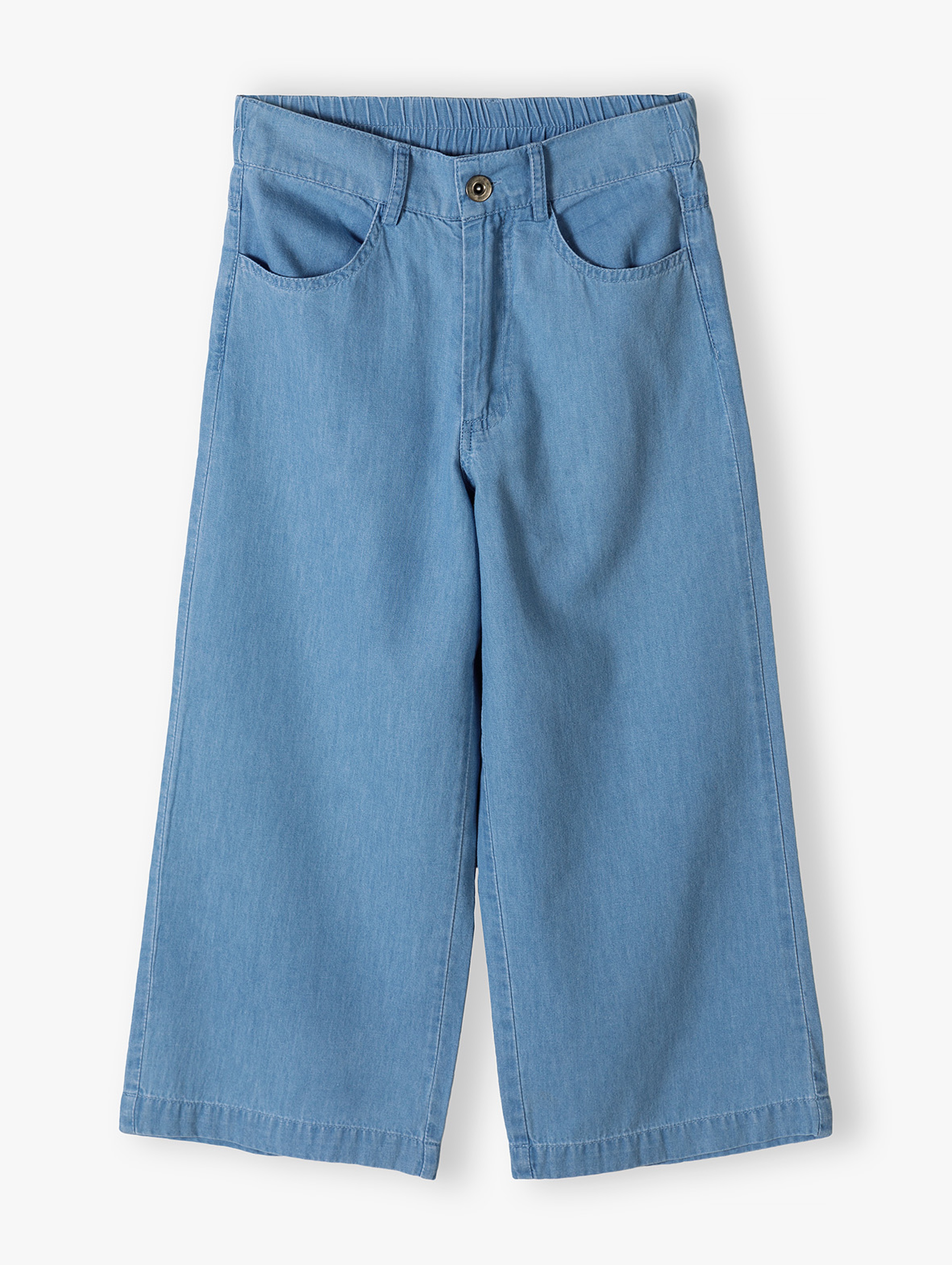 Spodnie jeansowe dla dziewczynki z szeroką nogawką