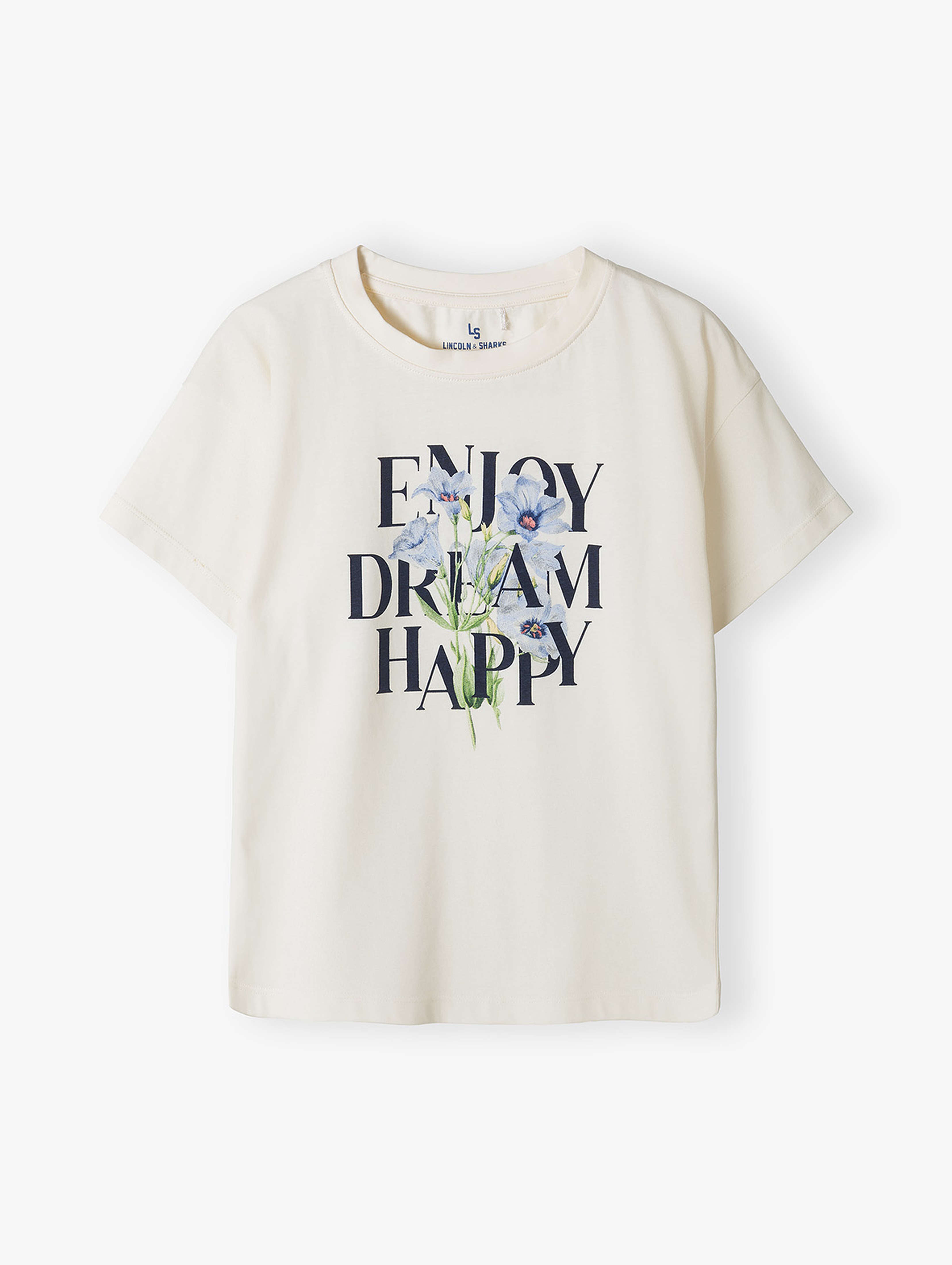 T-shirt dla dziewczynki - Enjoy, Dream, Happy- Lincoln&Sharks