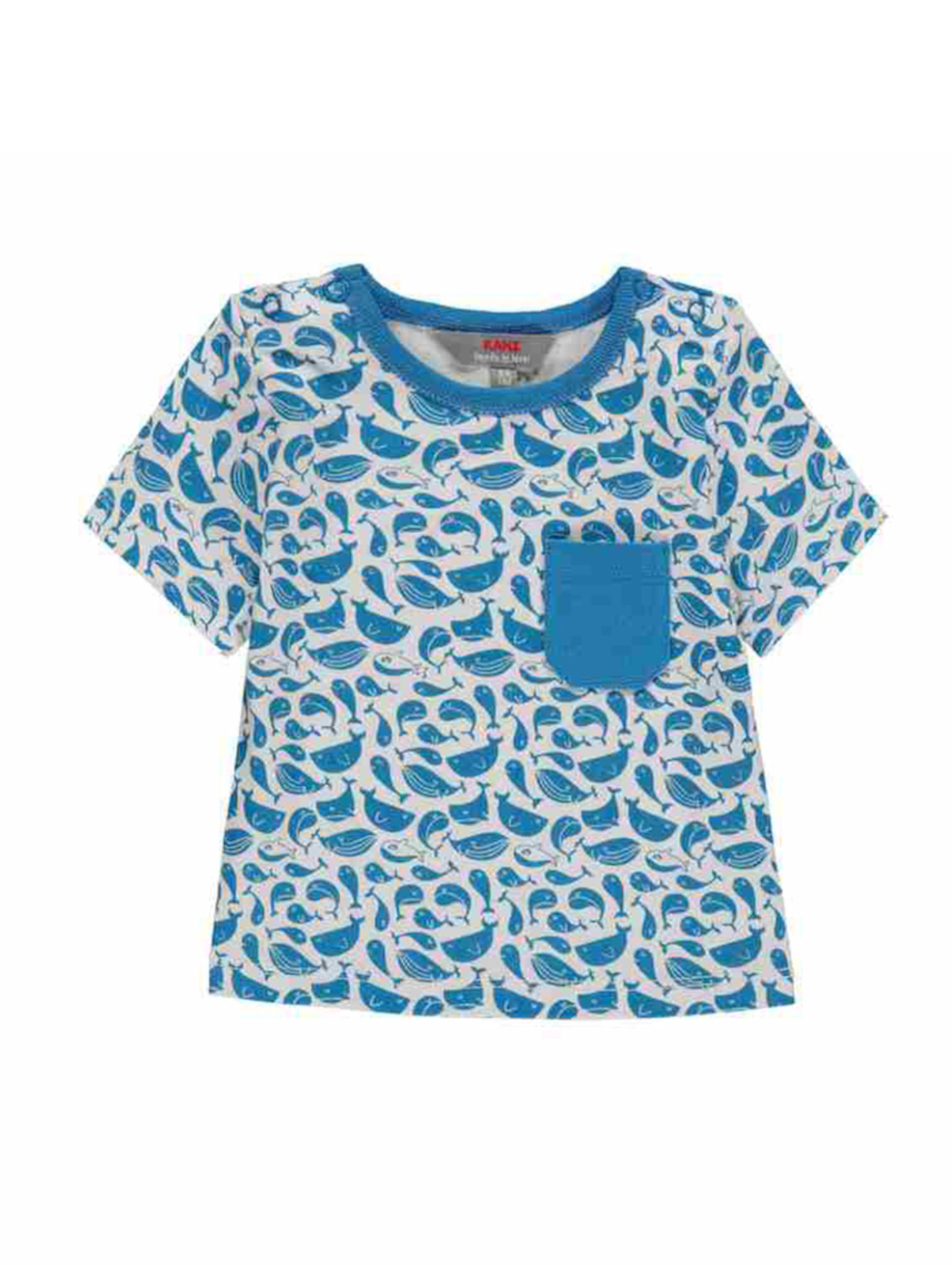 T-shirt niemowlęcy mix rybki niebieski