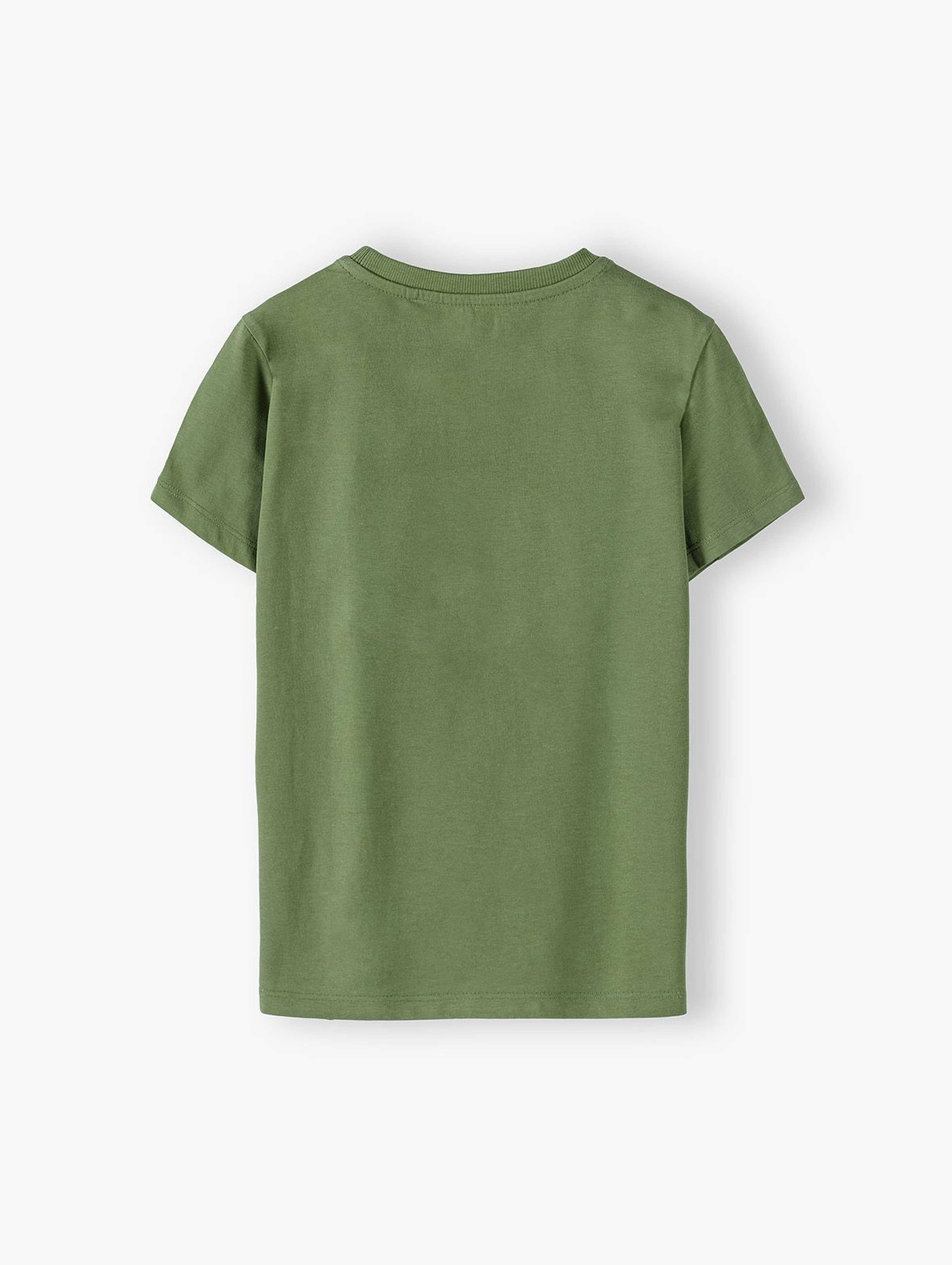 T-shirt chłopięcy bawełniany zielony z nadrukiem lisa