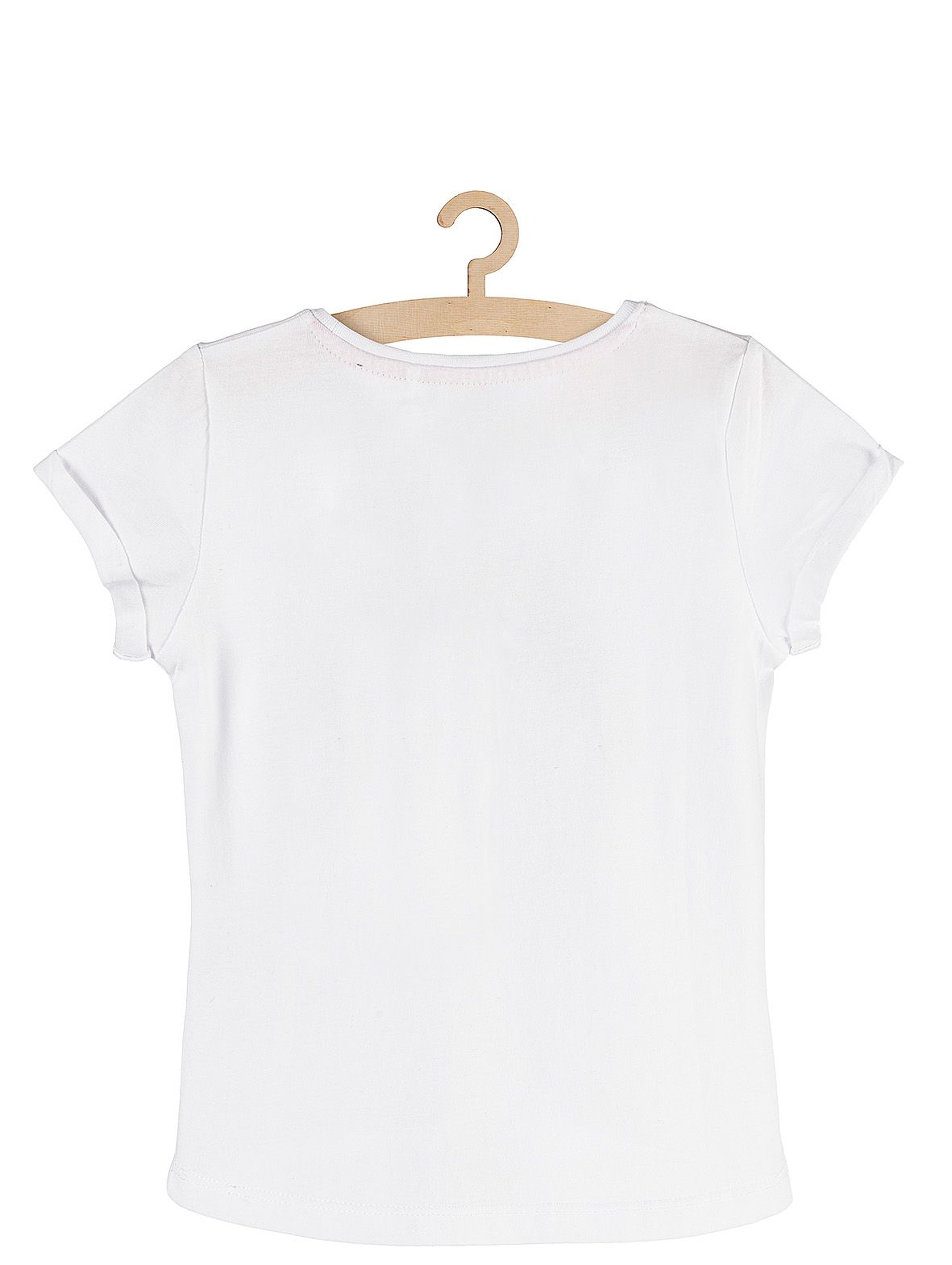T-shirt dziewczęcy biały z jednorożcem