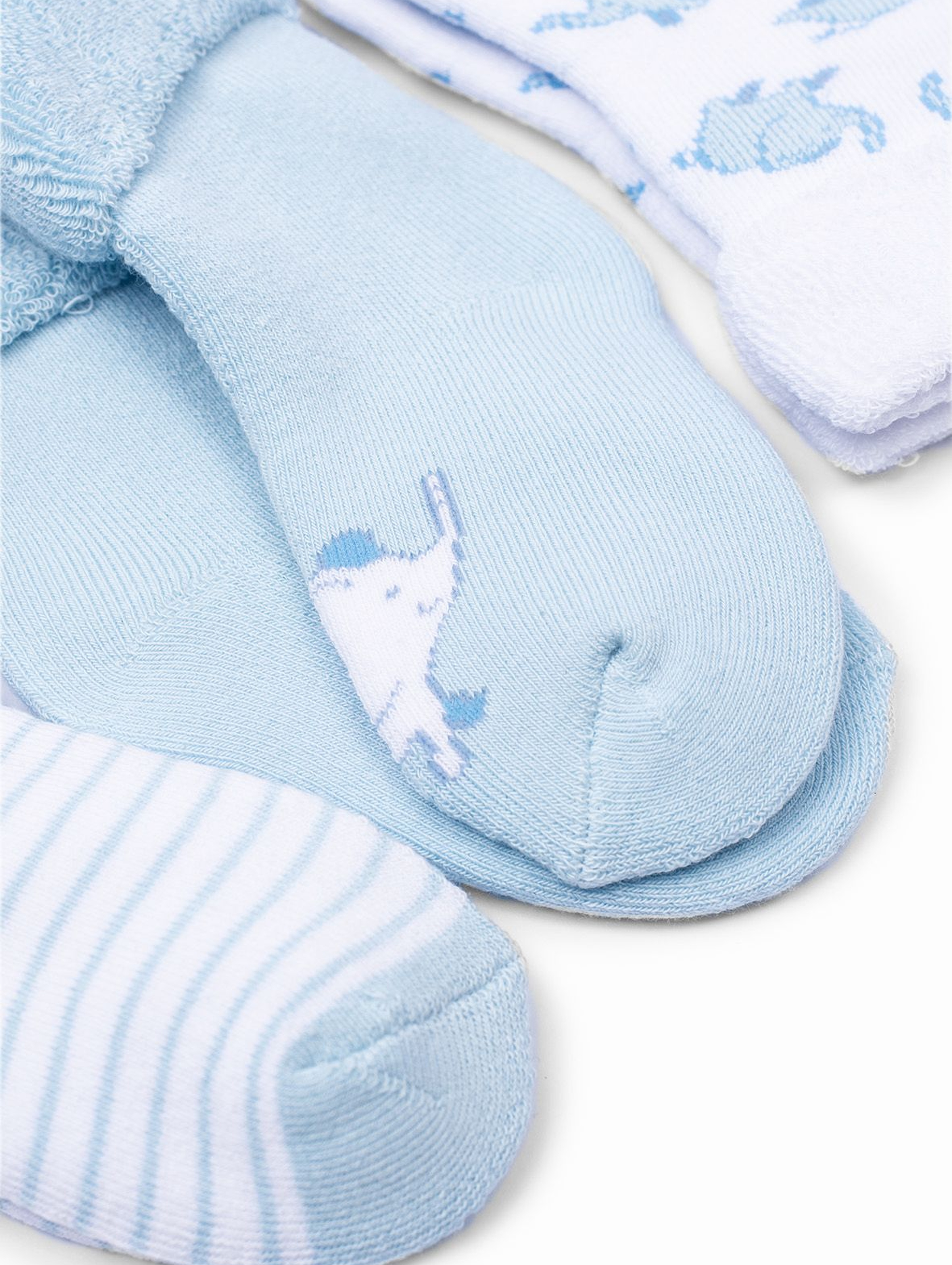 Skarpetki niemowlęce fotte w niebieskie słoniki - 3pak