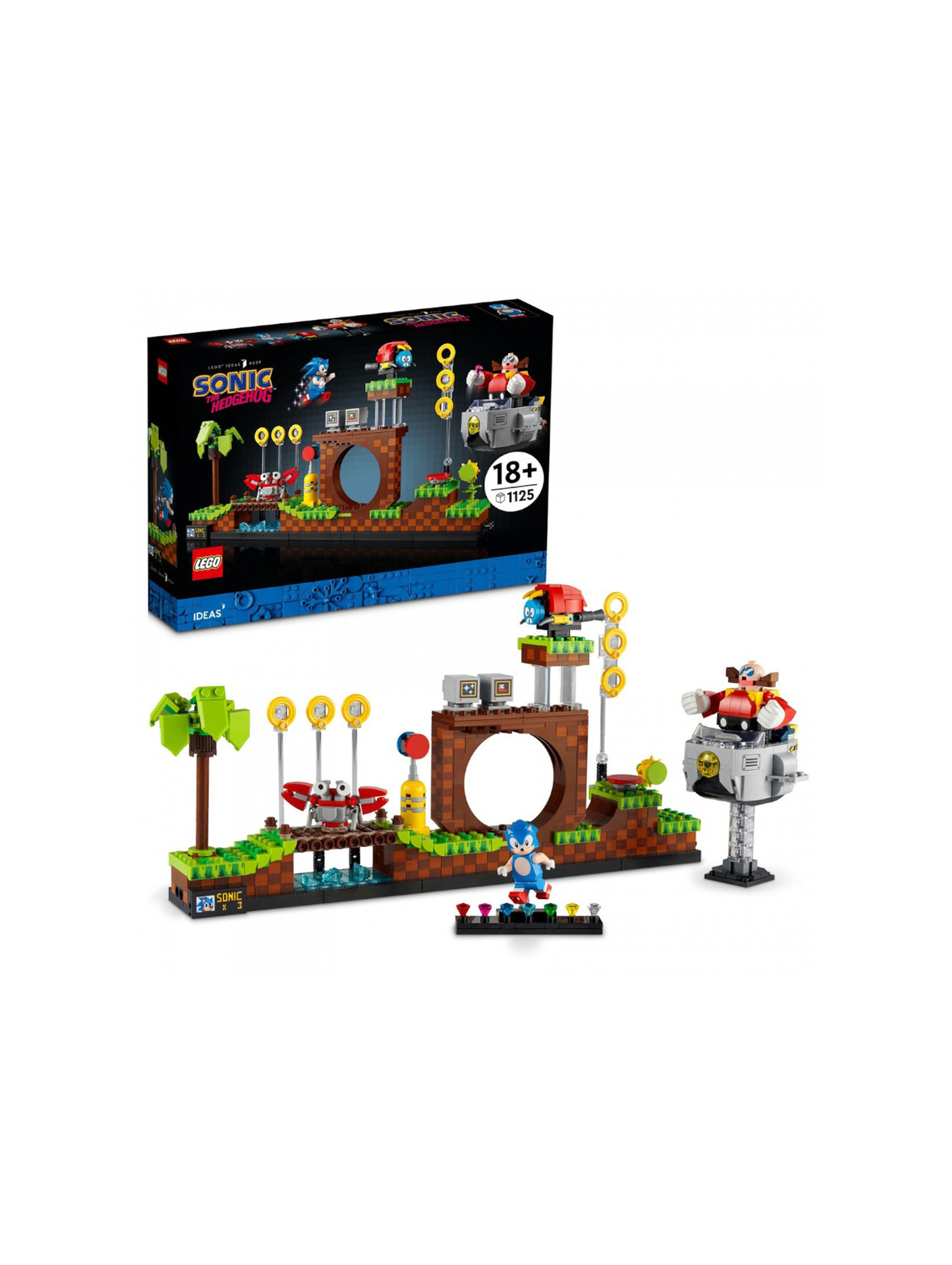 Klocki LEGO Ideas 21331 Sonic the Hedgehog - Strefa Zielonego Wzgórza - 1125 elementów, wiek 18 +