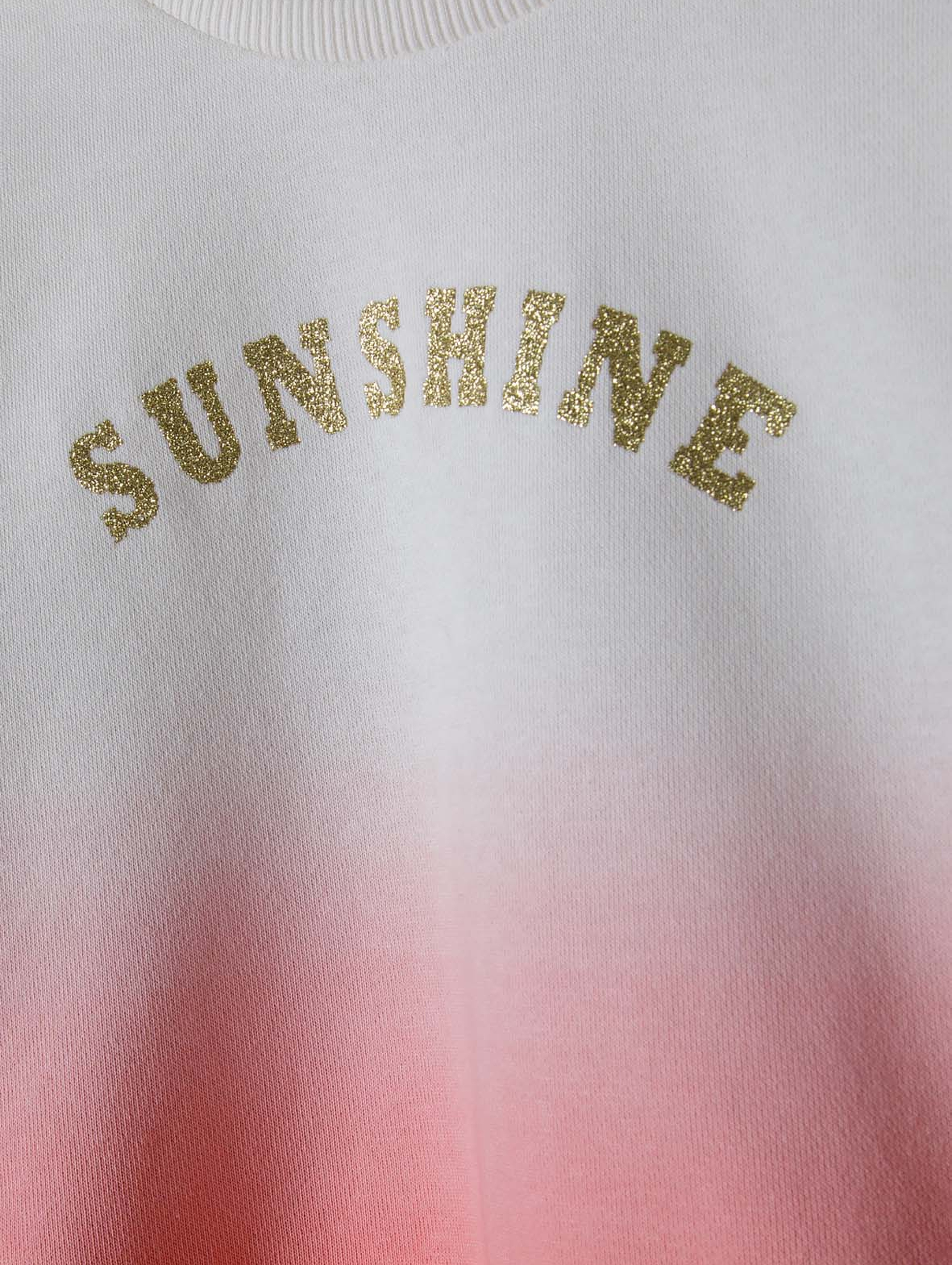 Komplet dziewczęcy biało-różowy- bluza i szorty Sunshine