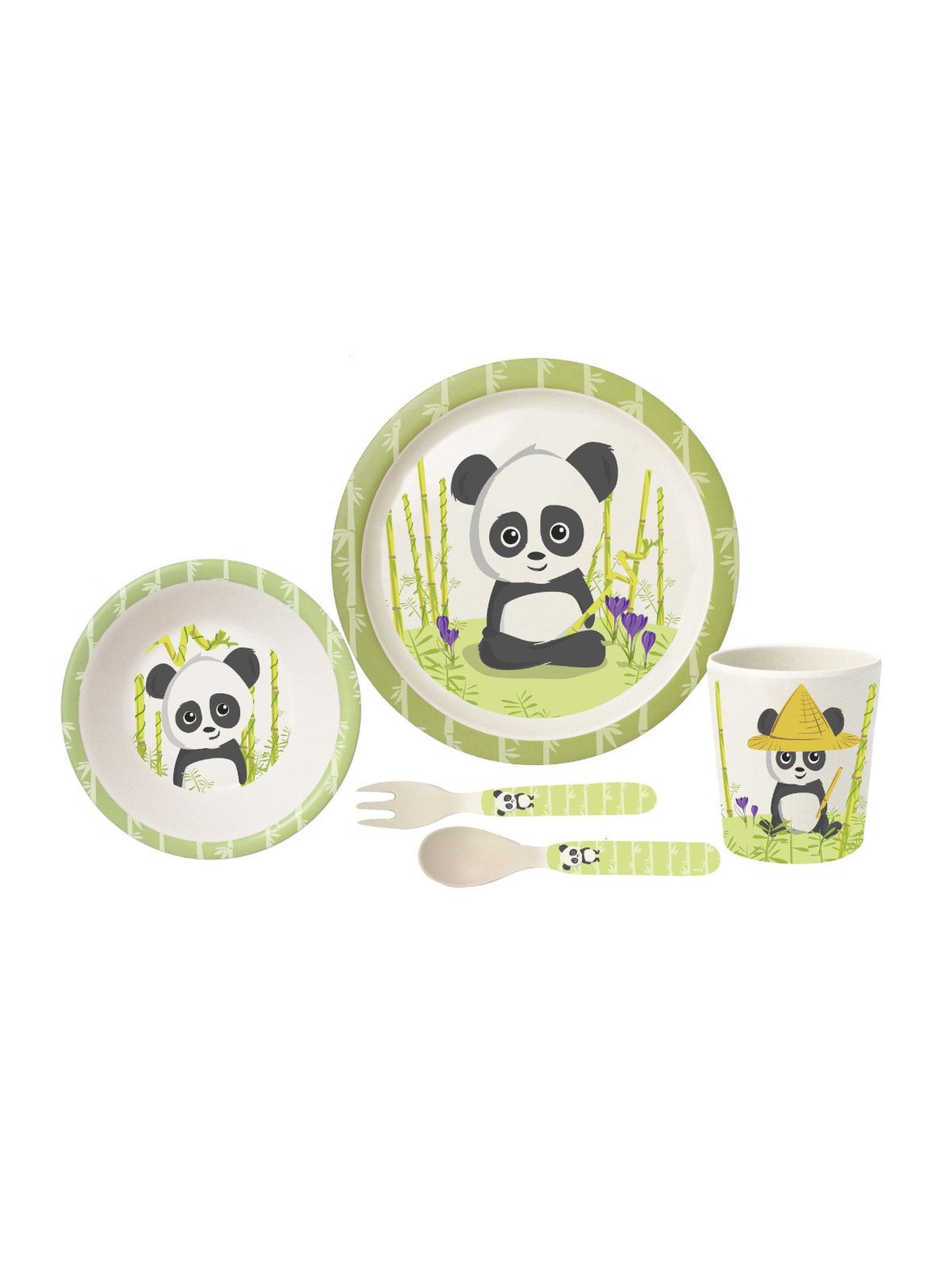 Zestaw śniadaniowy 5 częściowy Panda Bamboo