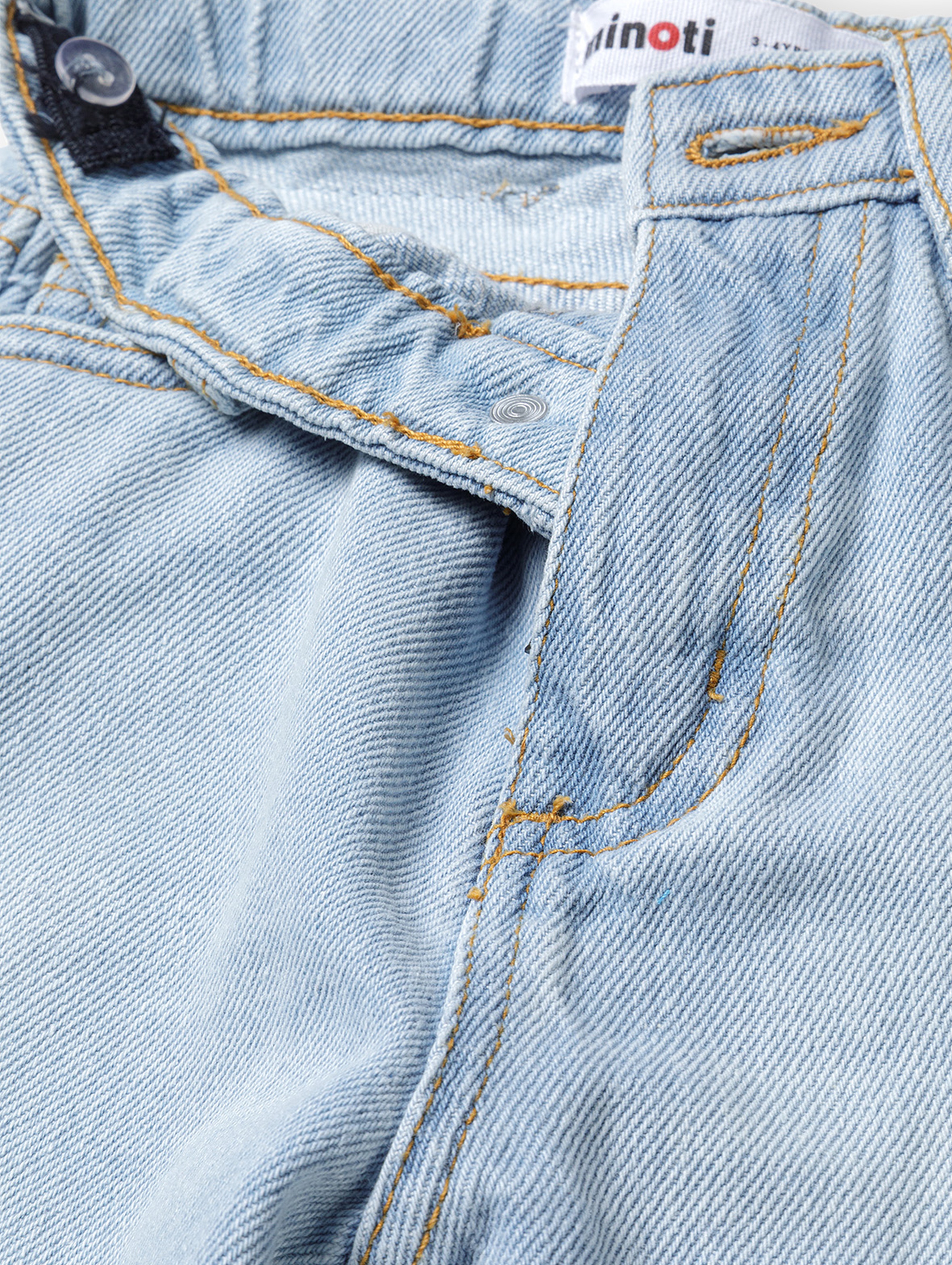 Spodnie jeansowe dziewczęce typu mom jeans - niebieskie
