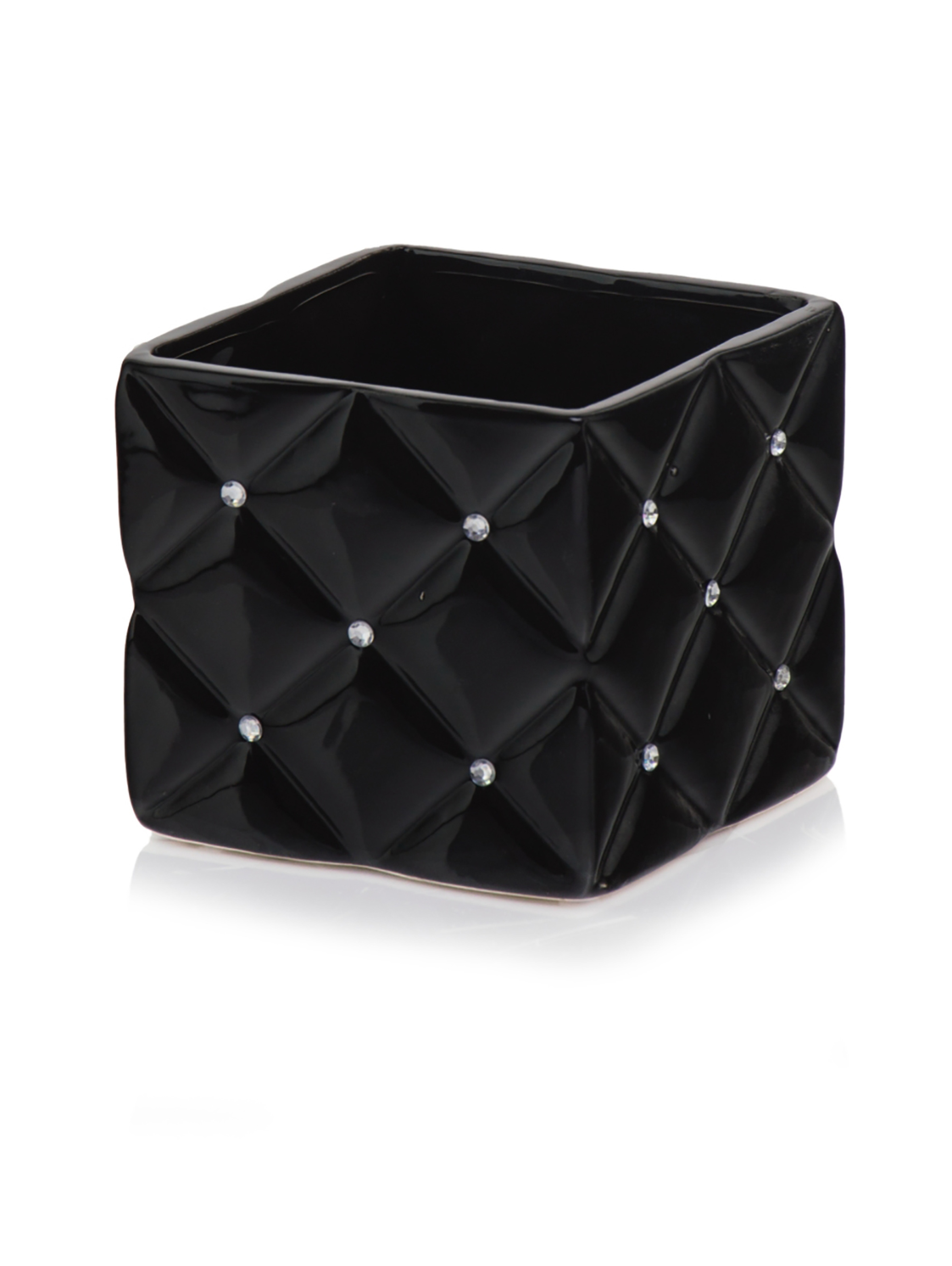 Ceramiczna doniczka Glamour 13 x 14 x 13 cm czarny