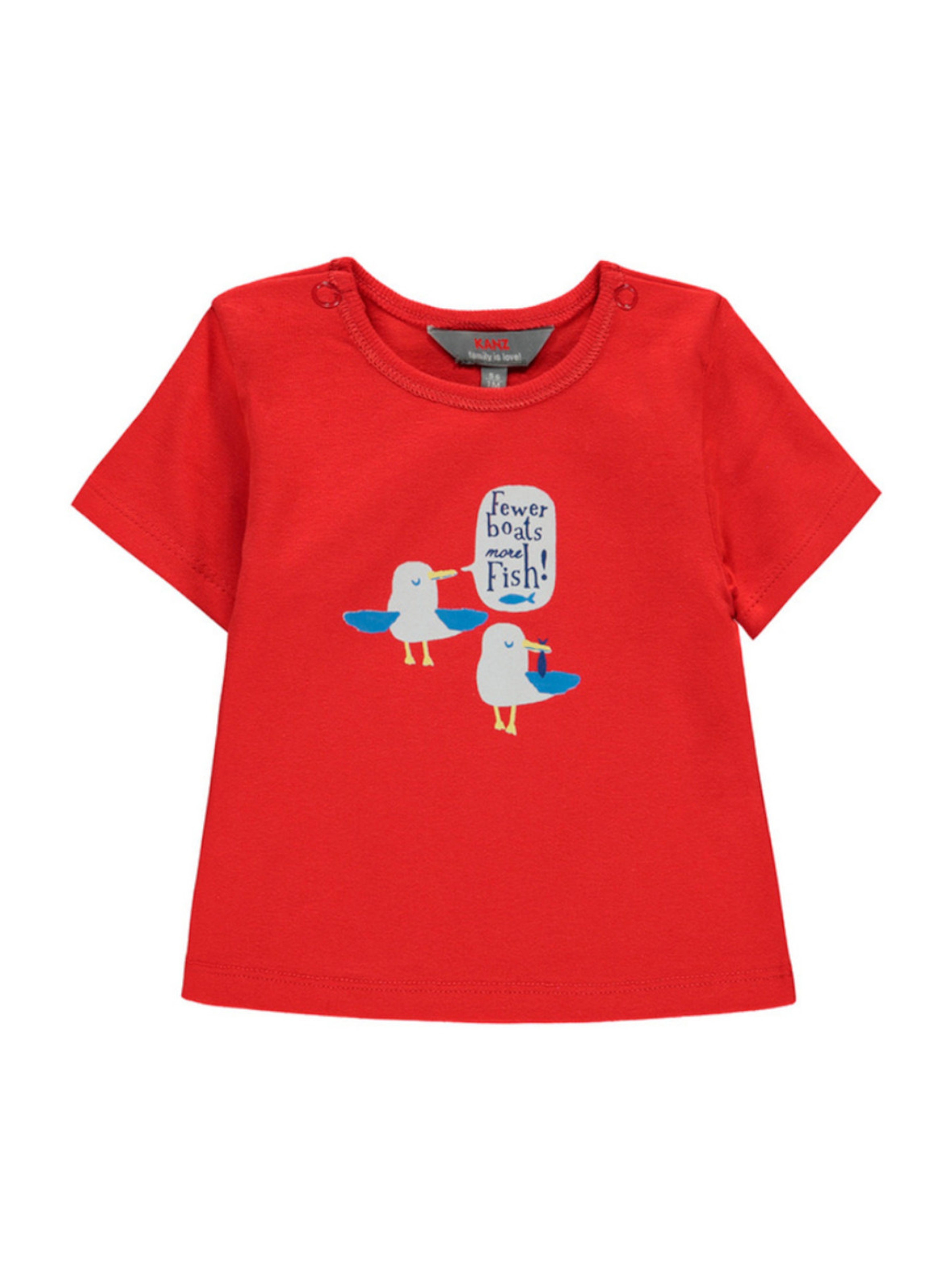 T-shirt dziecięcy czerwony mewy  czerwony