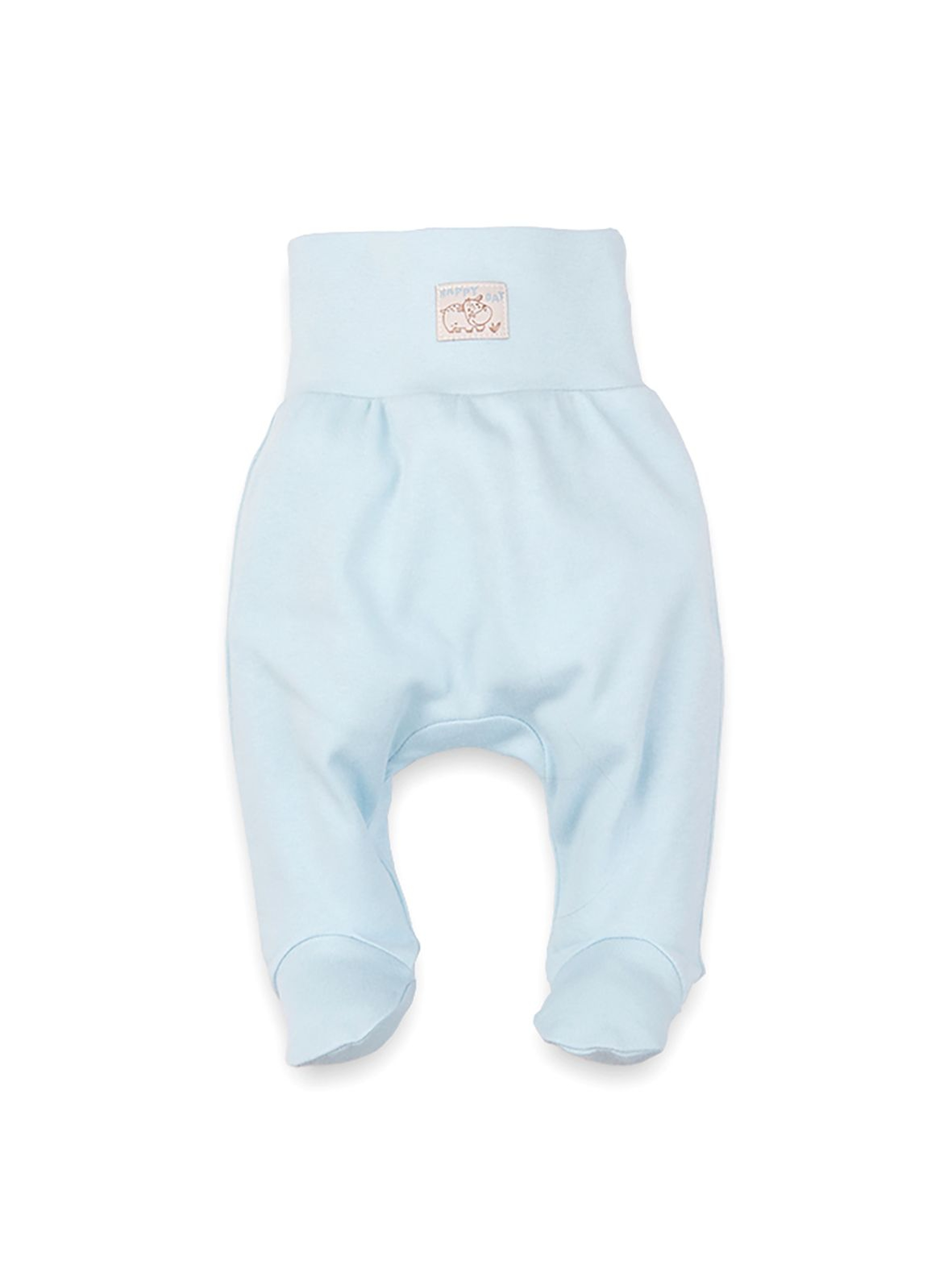 Błękitne półśpiochy niemowlęce z bawełny organicznej dla chłopca