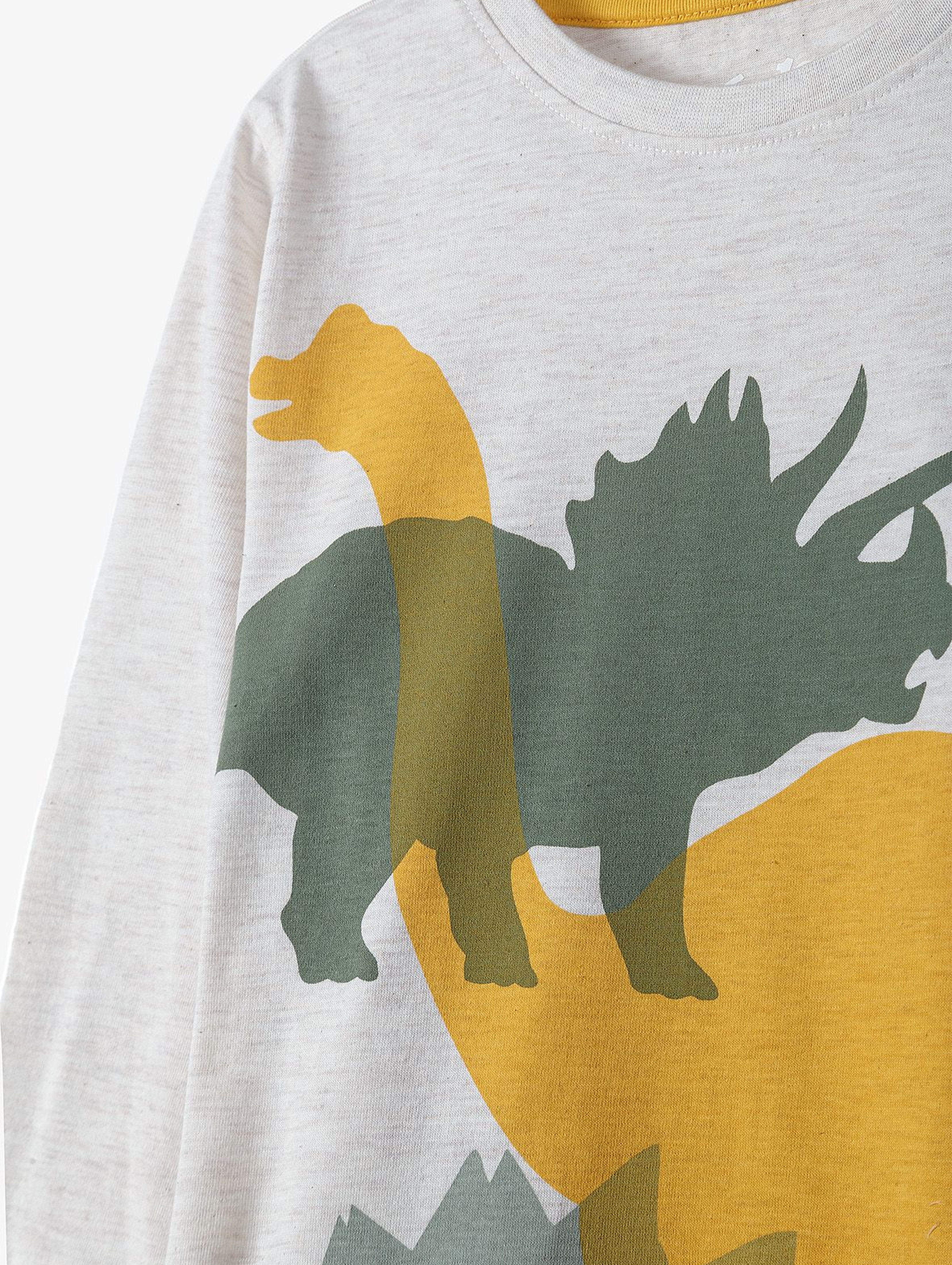 Bluzka chłopięca z długim rękawem w kolorze ecru- Dinozaury