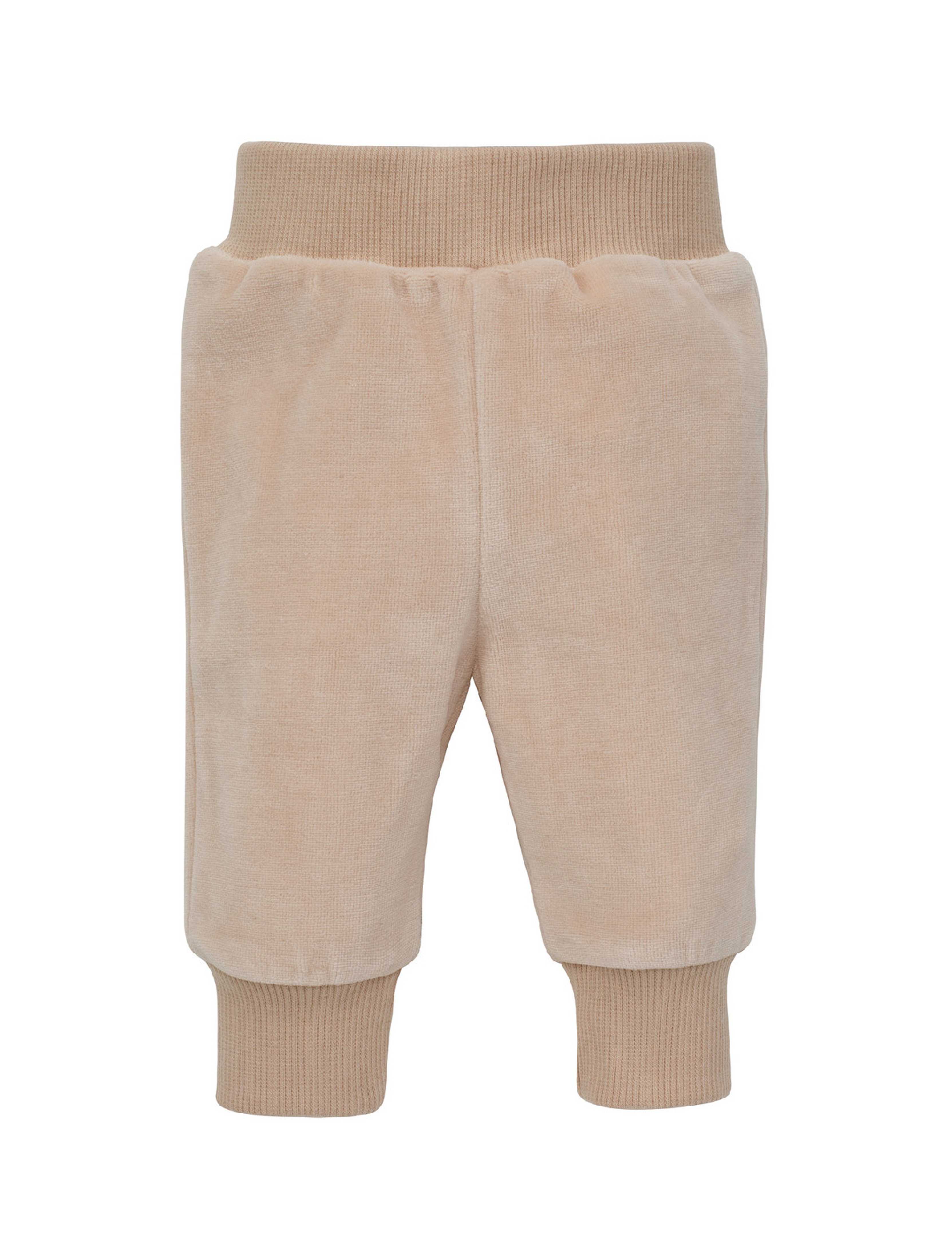 Ciepłe spodnie welurwe beżowe LOVELY DAY BEIGE dla niemowlaka