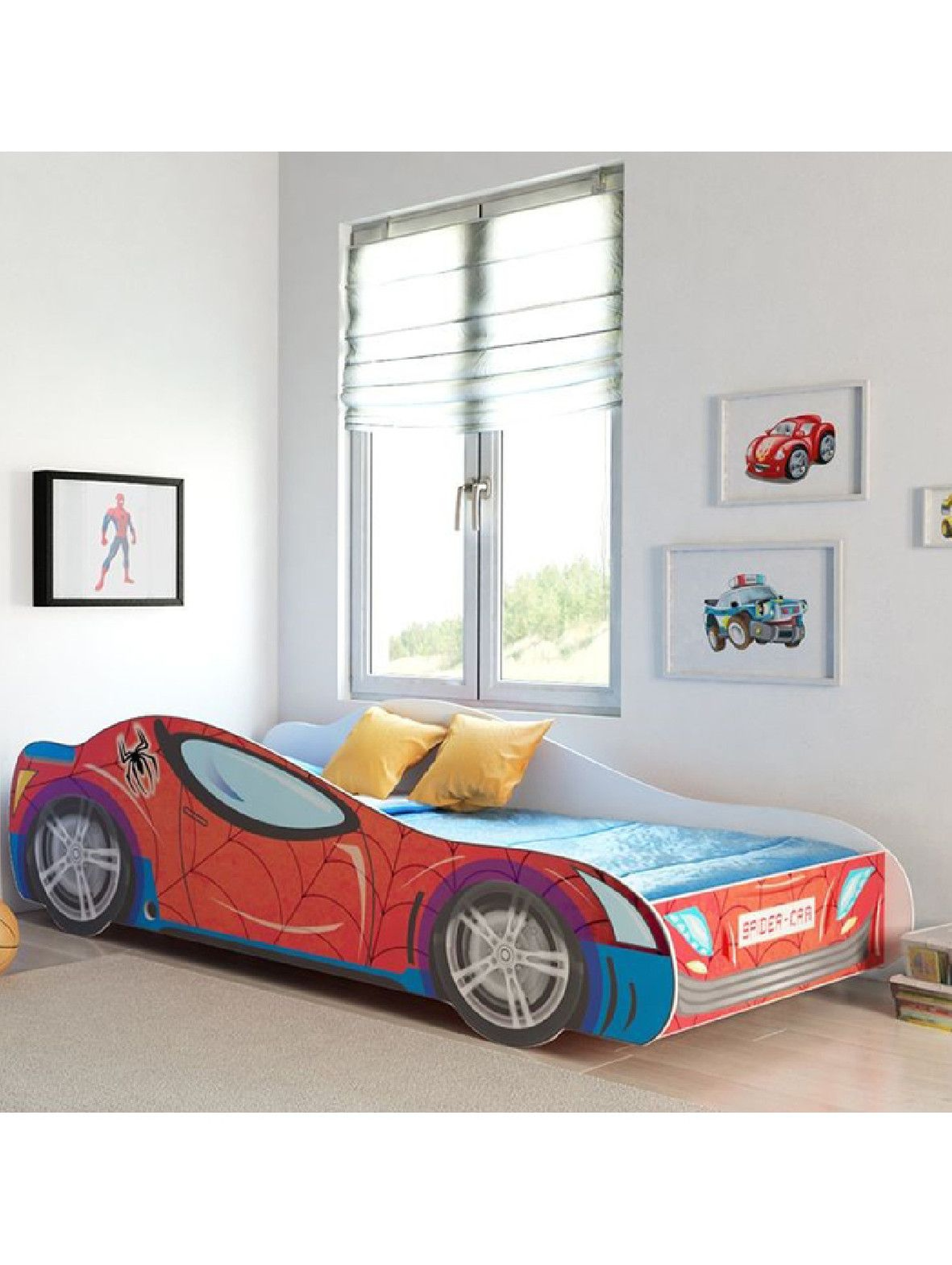 Łóżko dziecięce CAR - w zestawie z materacem, stelażem 160x80 cm