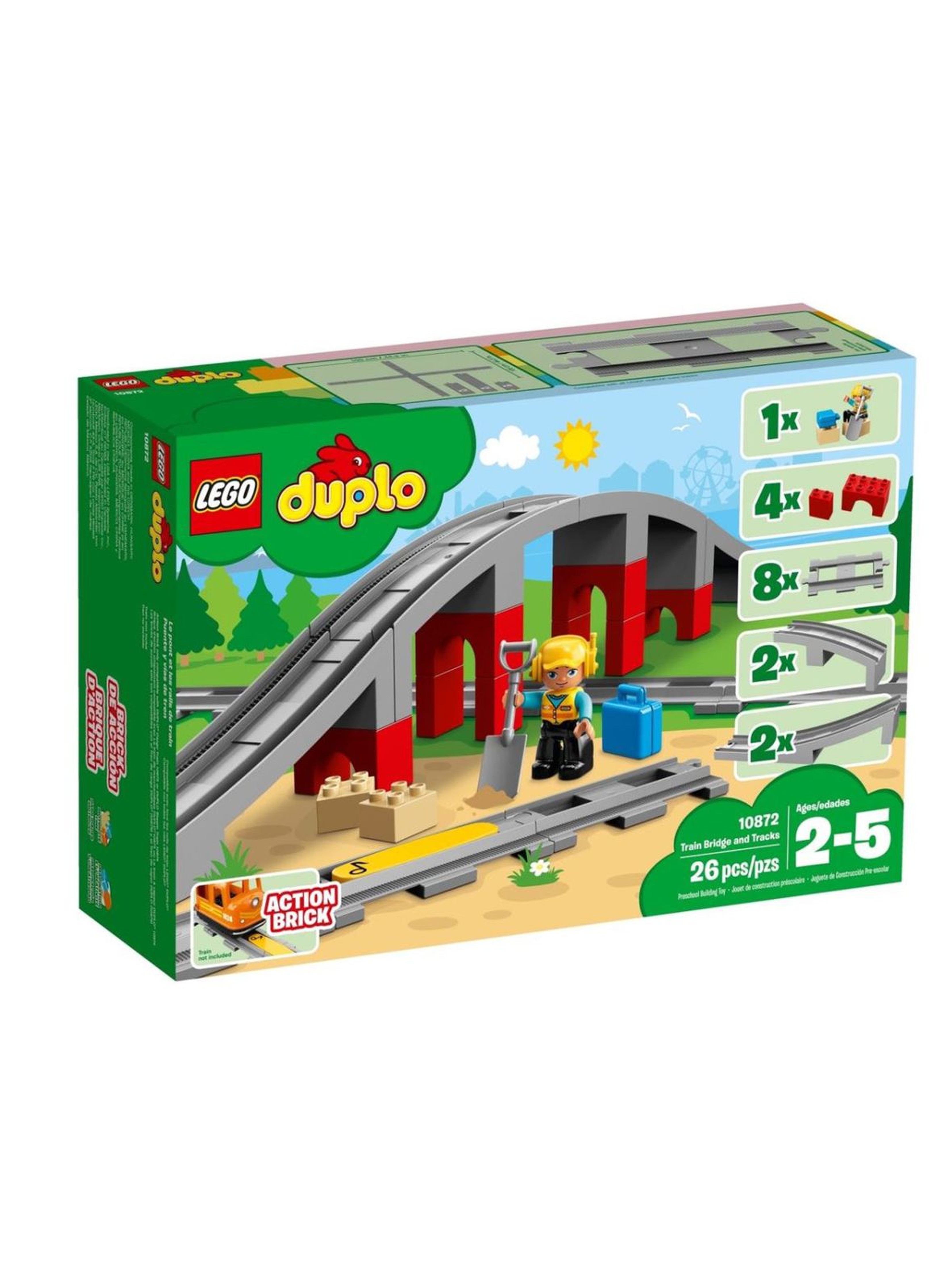 Lego  Duplo  - Tory kolejowe z wiaduktem - 26 el wiek 2+
