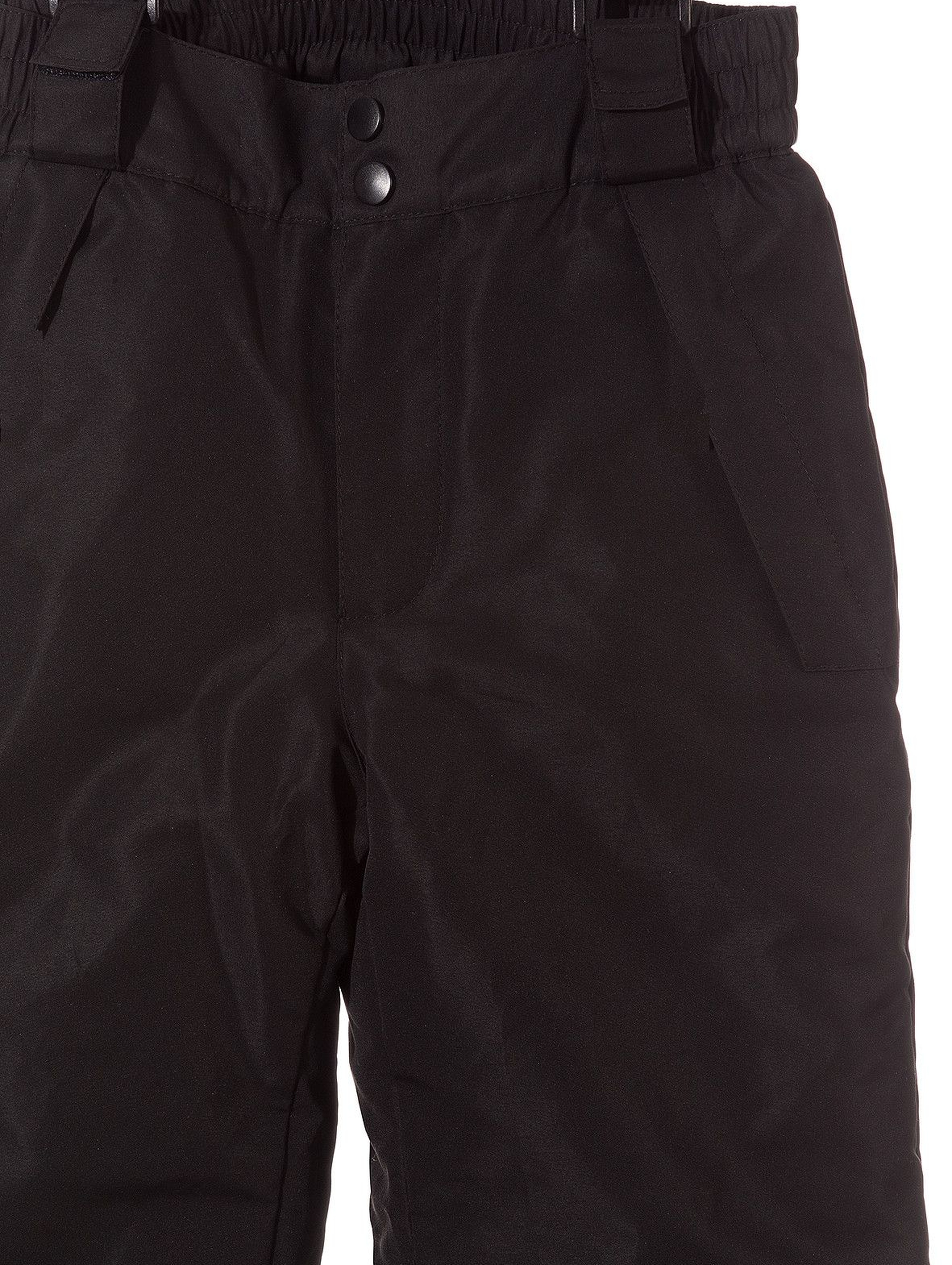 Spodnie narciarskie chłopięce basic- czarne z elementami odblaskowymi