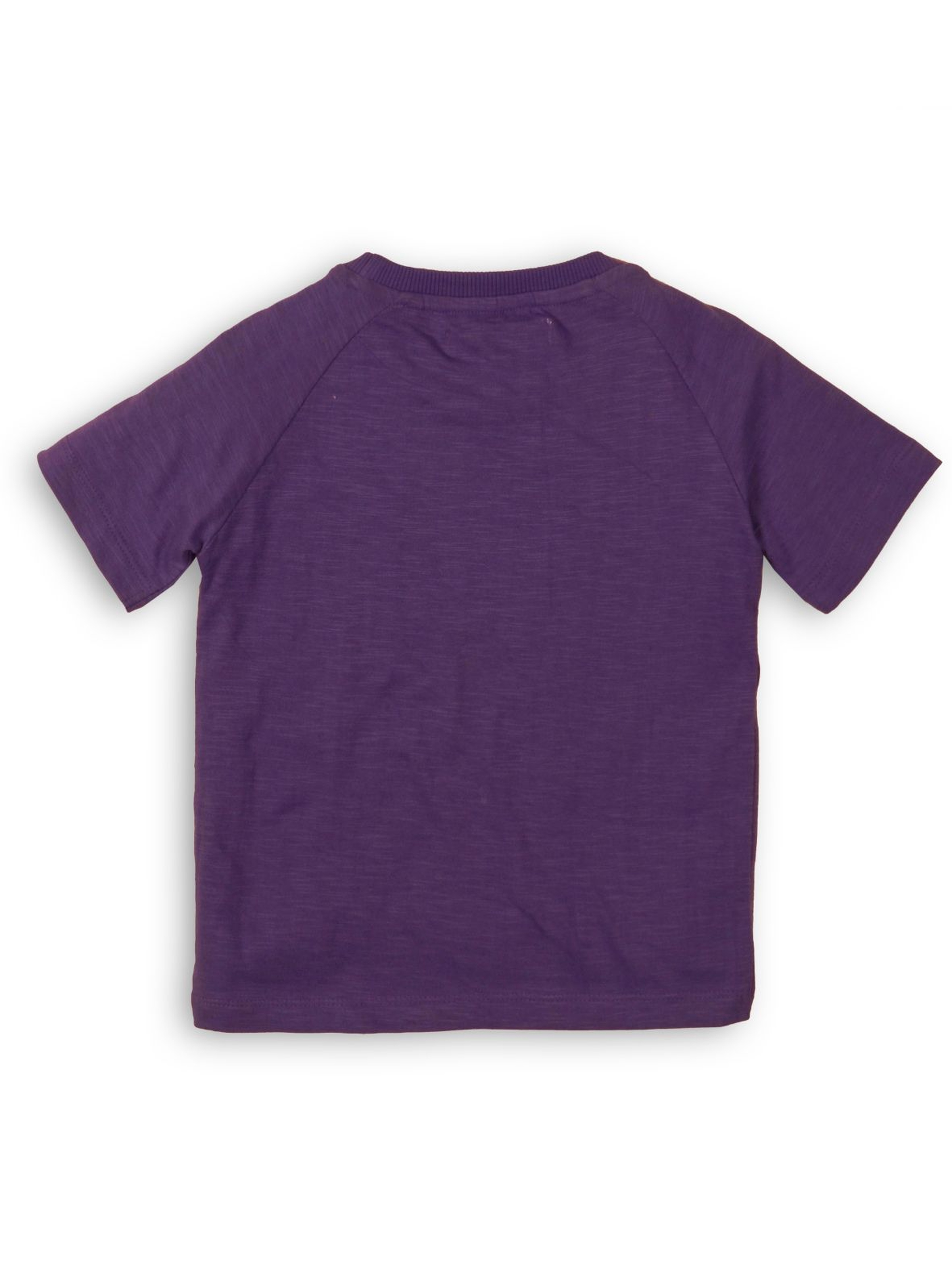 Fioletowy t-shirt z kolorowym nadrukiem