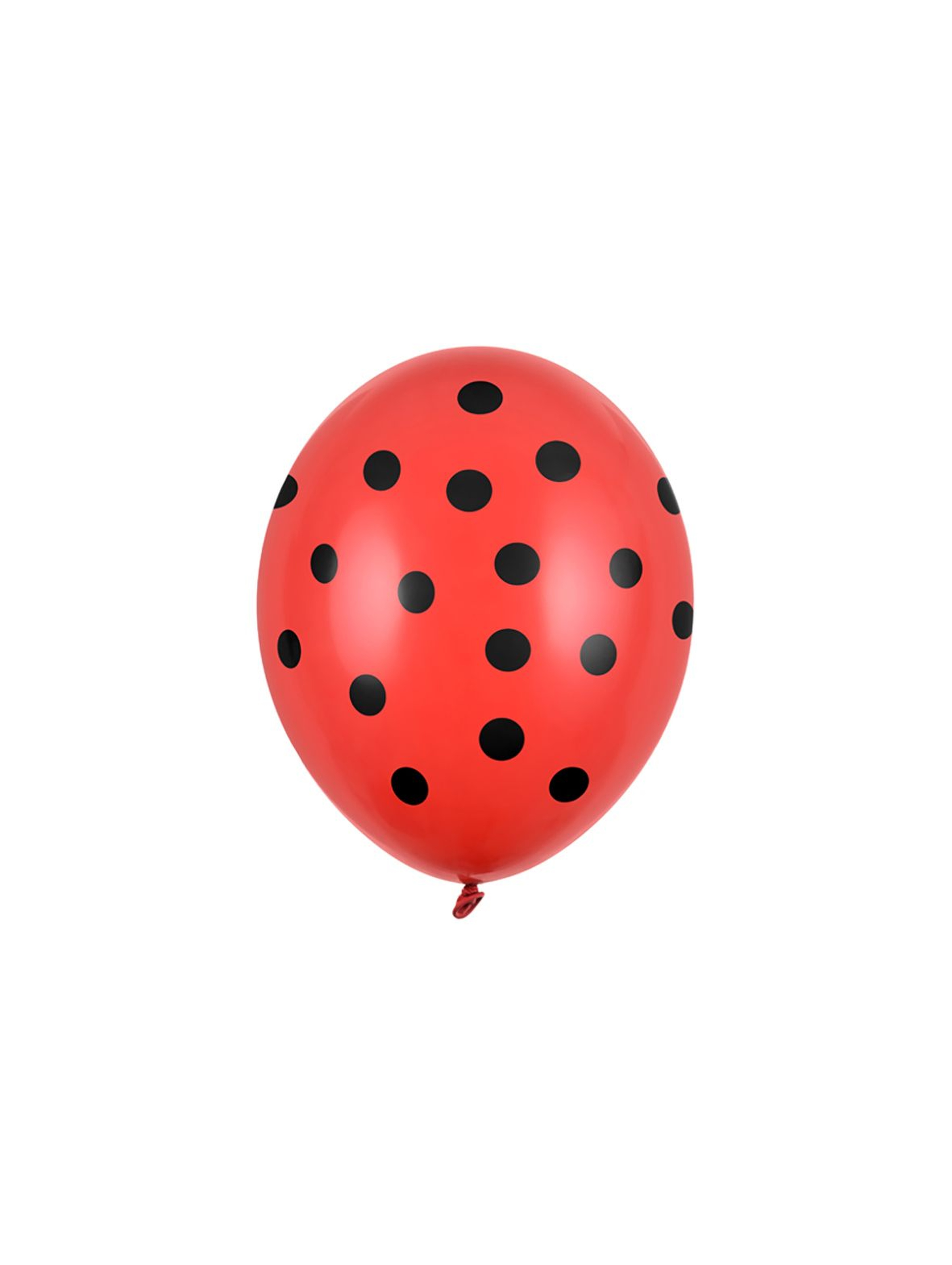 Balony 30 cm w czarne kropki - Pastel Poppy Red 50 sztuk