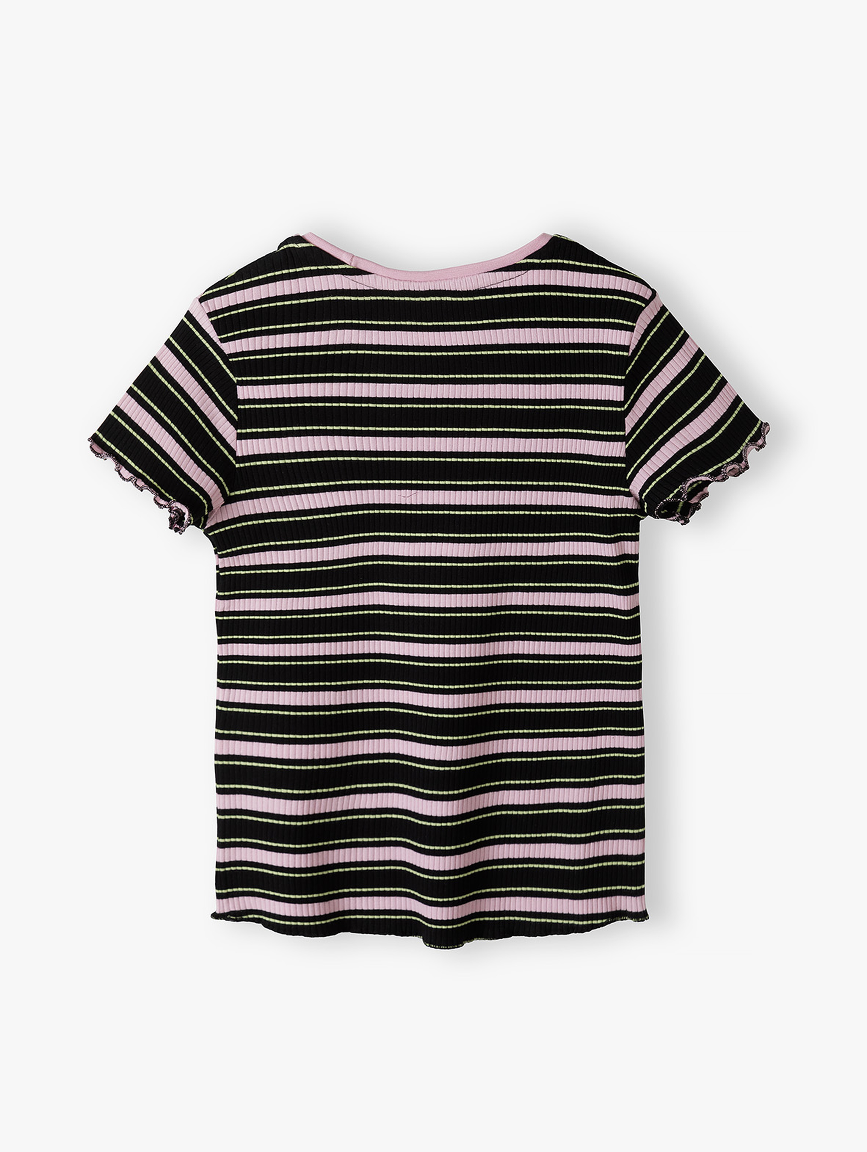 T-shirt dziewczęcy w prążki - Limited Edition
