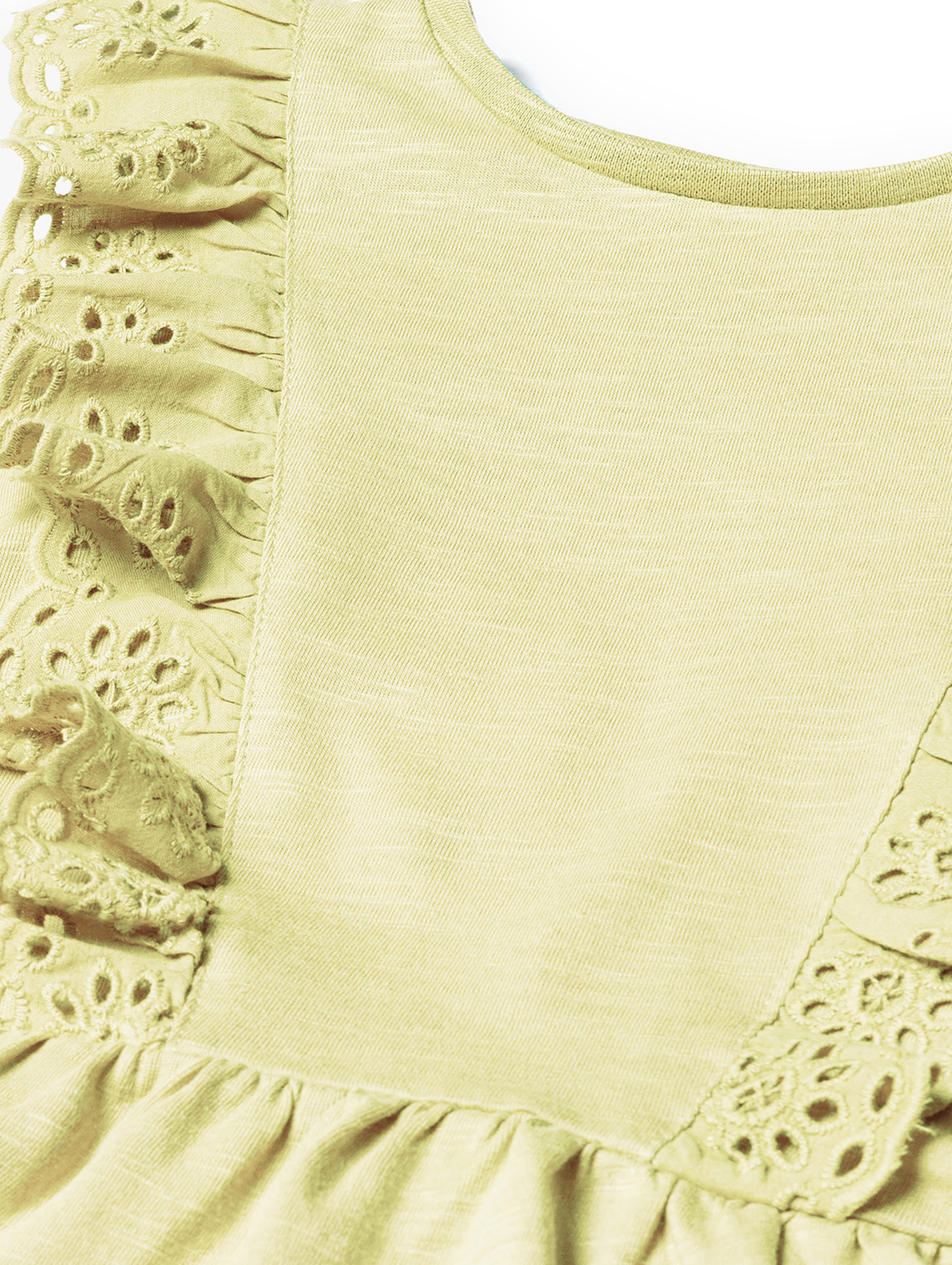 Sukienka niemowlęca bawełniana na lato z haftowaną falbanką