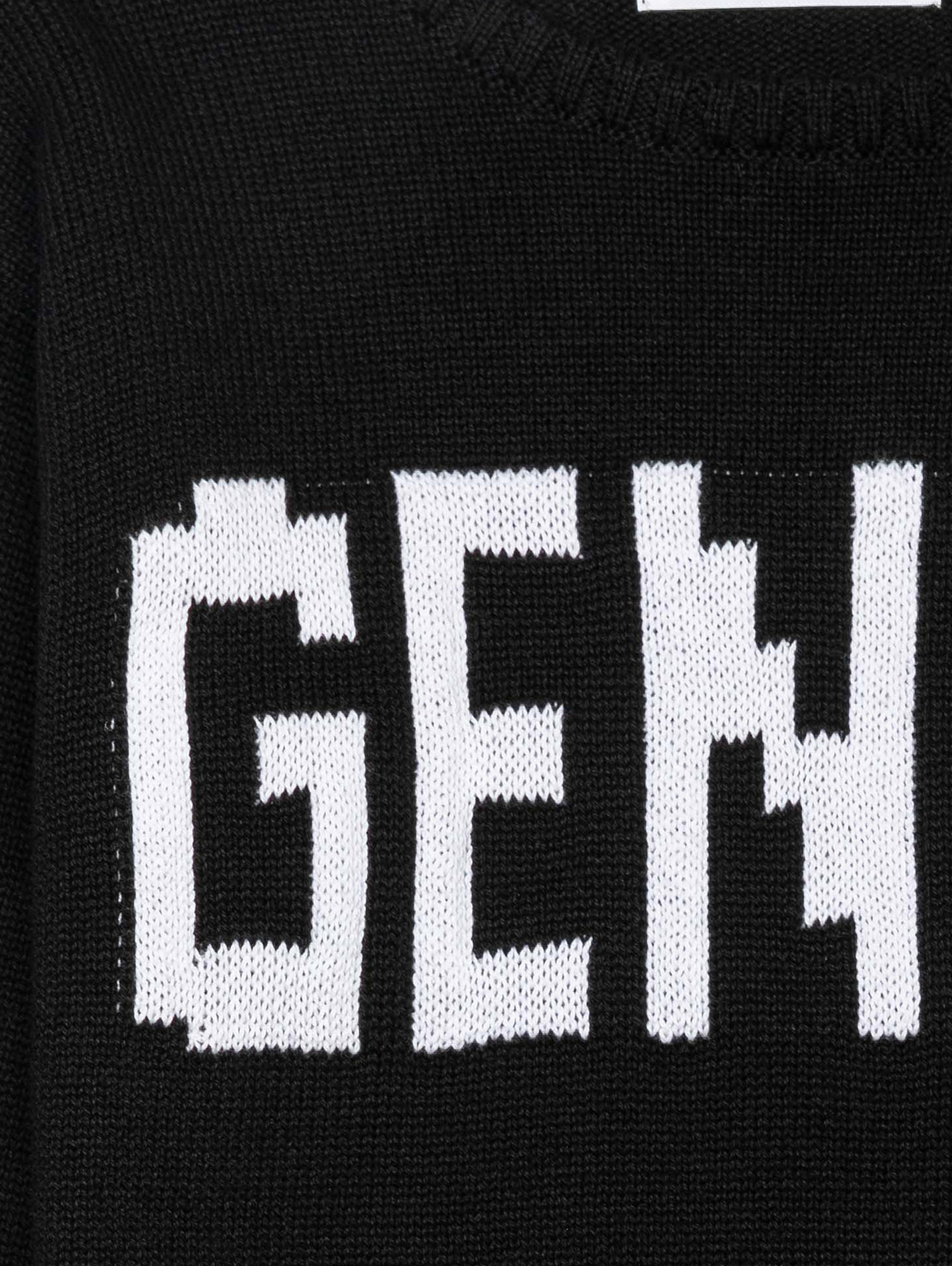 Bawełniany sweter oversize z napisem Genius dla chłopca