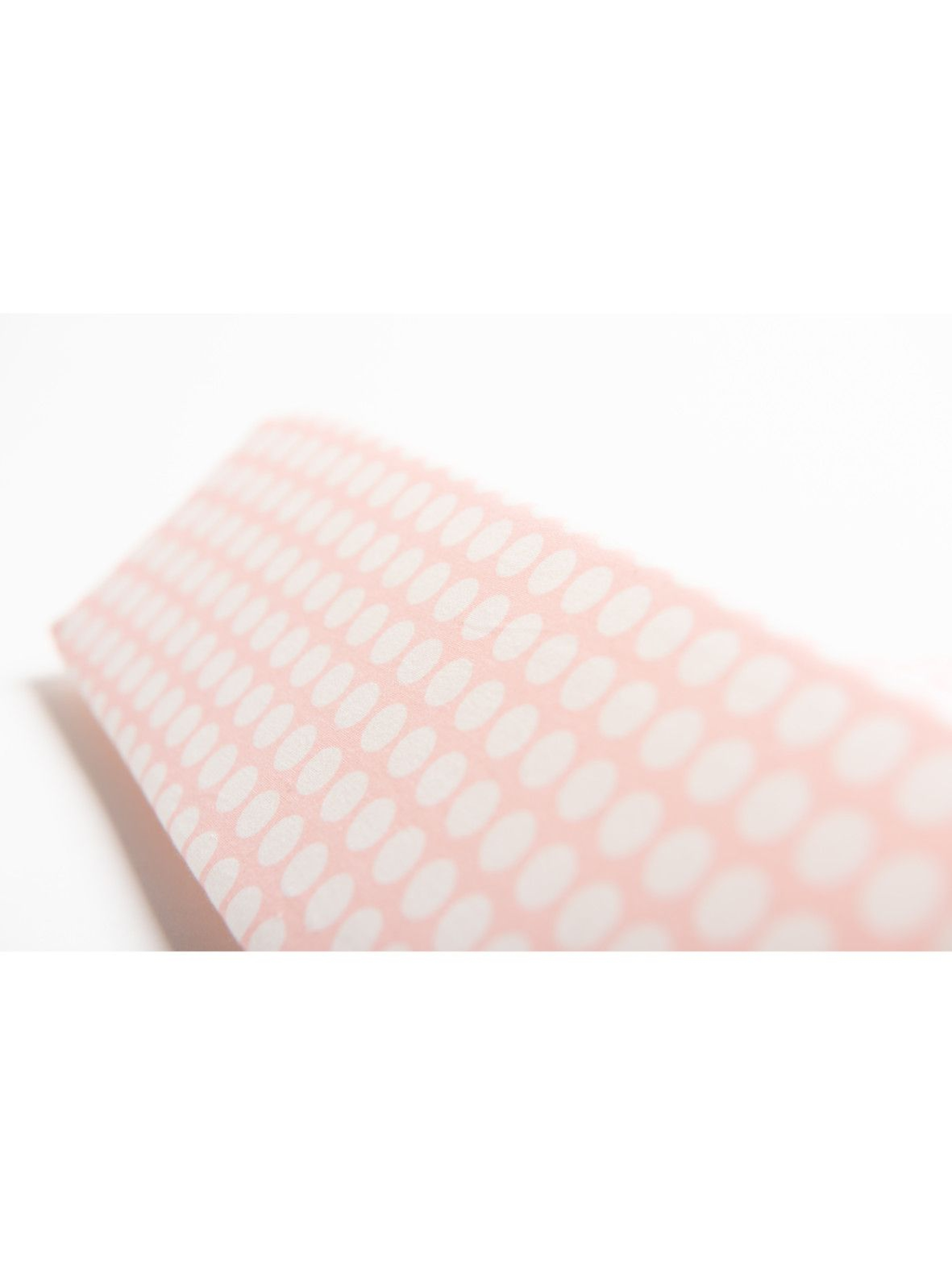 Ogranicznik trójkątny bawełna grochy różowo białe