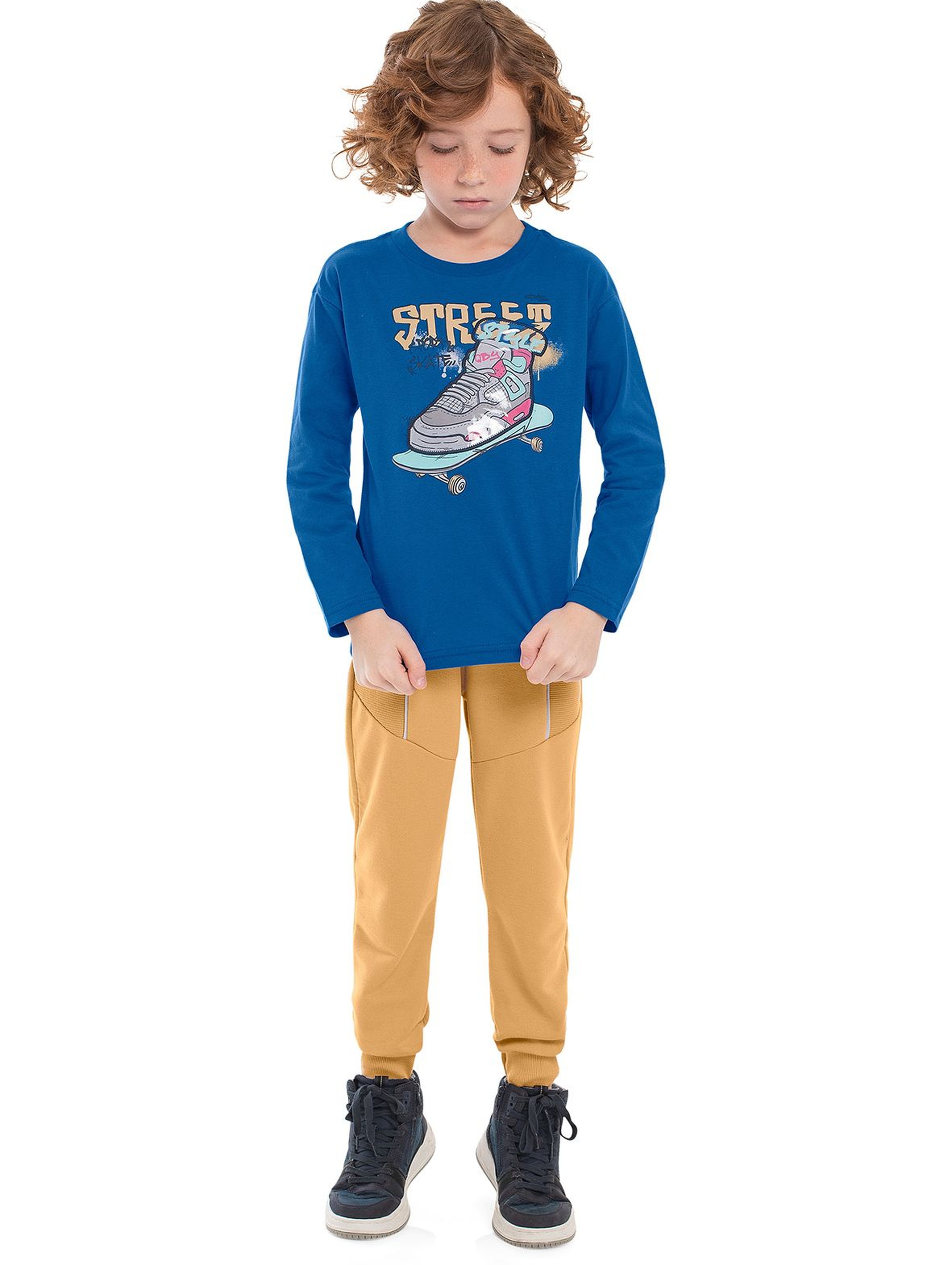 Bawełniana bluzka dla chłopca z nadrukiem
