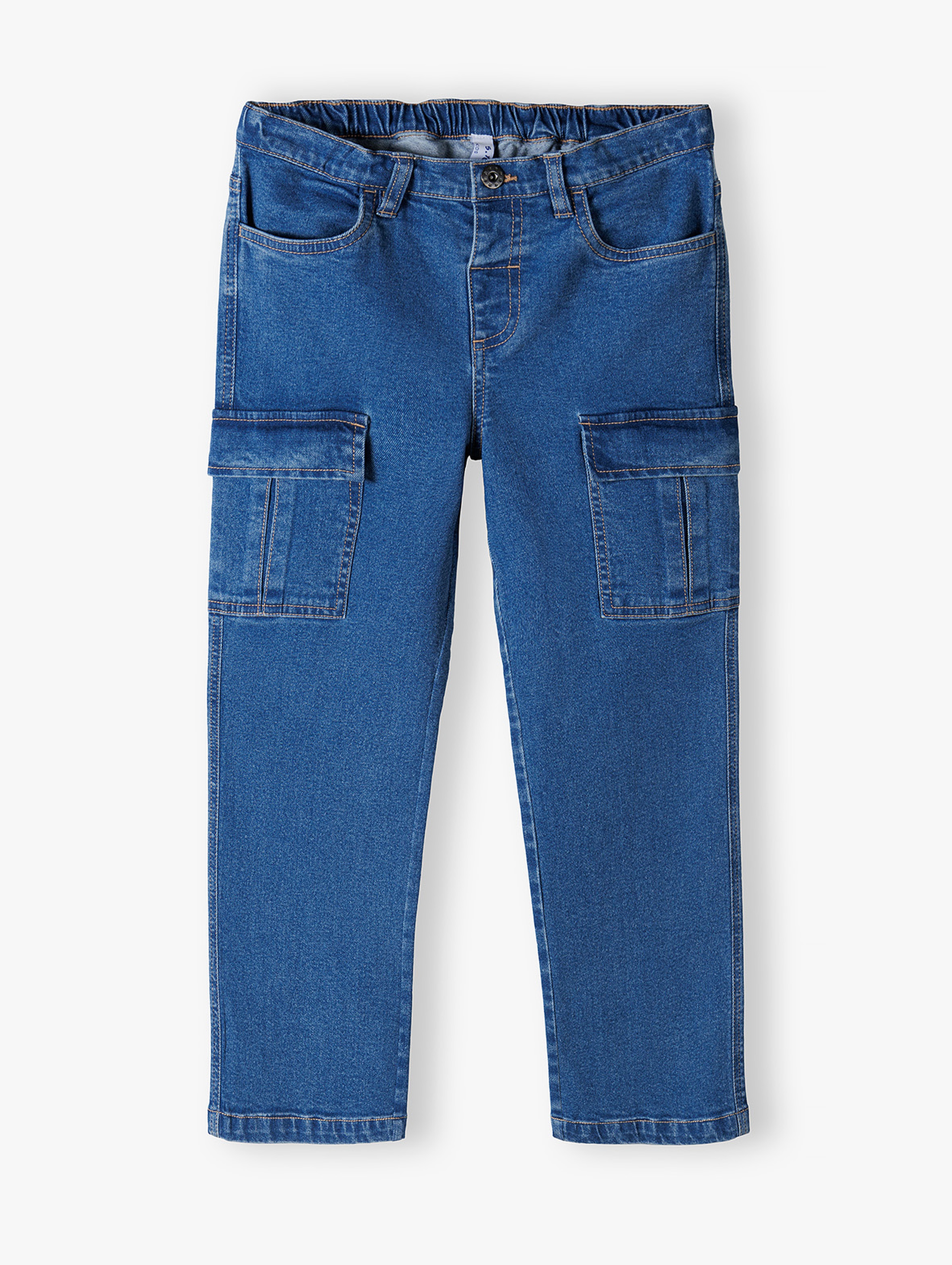 Szerokie jeansowe spodnie dziewczęce typu cargo - 5.10.15.