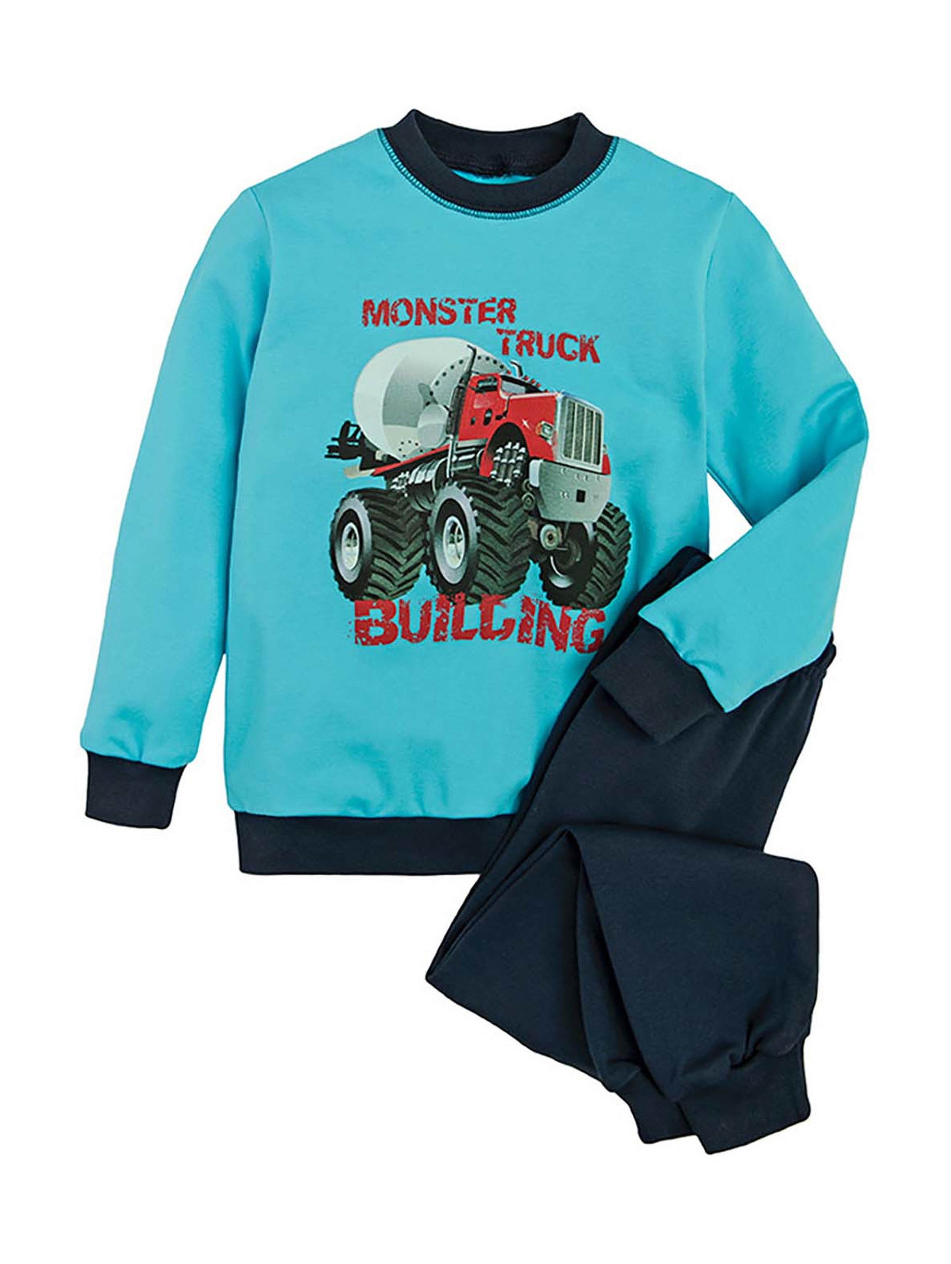 Ciepła chłopięca piżama niebiesko-granatowa Tup Tup Monster Truck