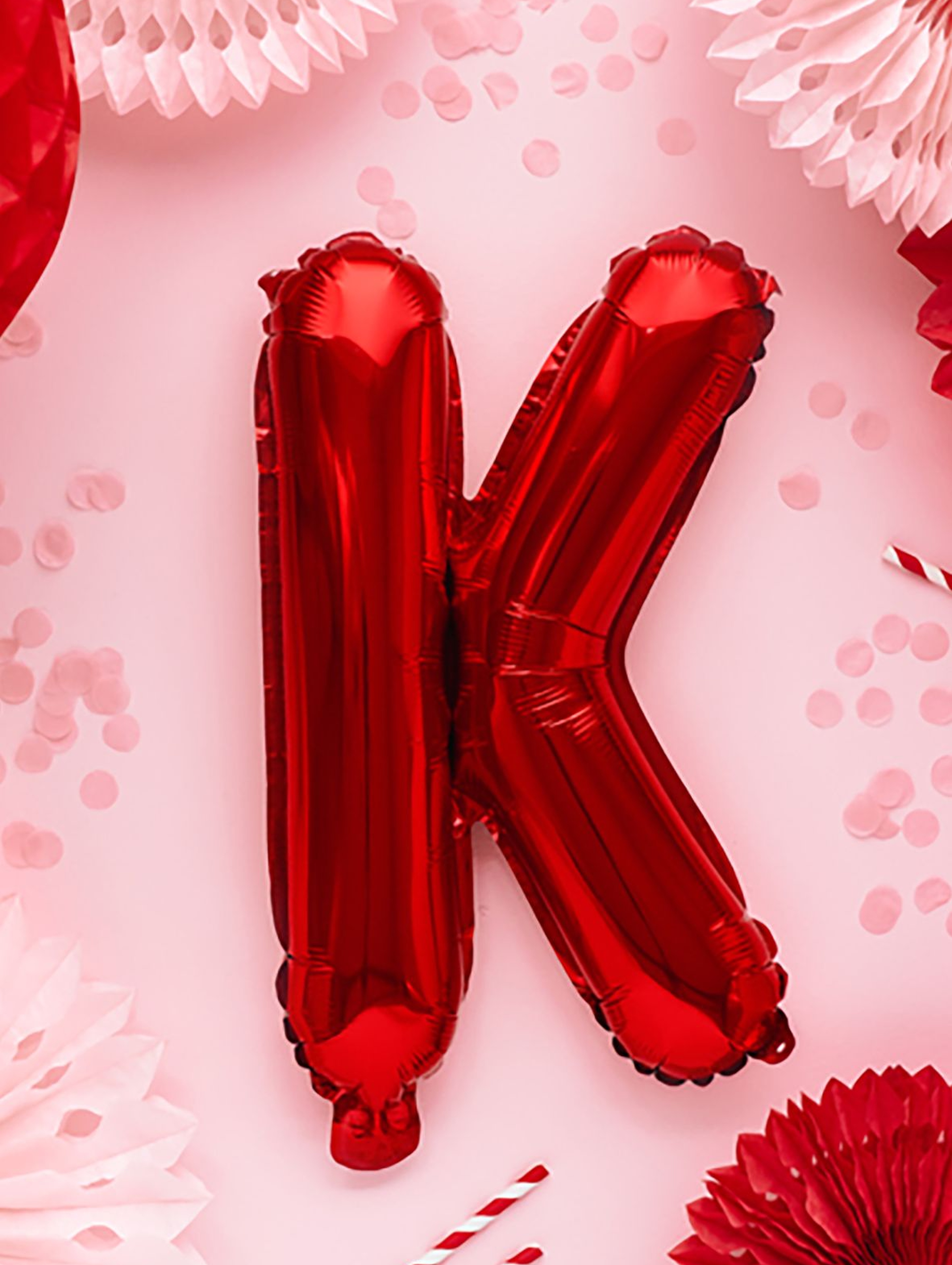 Balon foliowy Litera ''K''  35cm-  czerwony