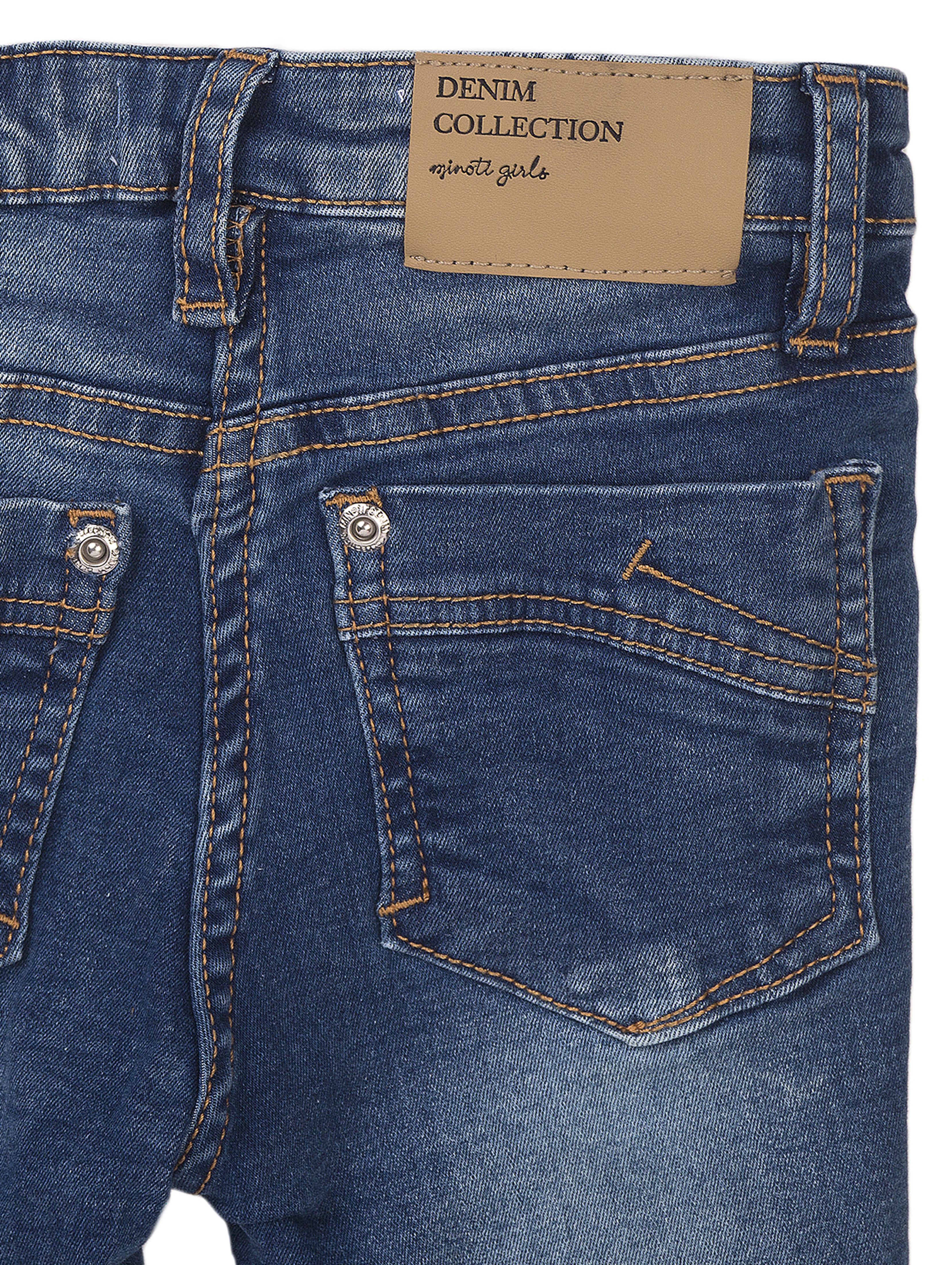 Dopasowane spodnie jeansowe z kieszeniami dla dziewczynki