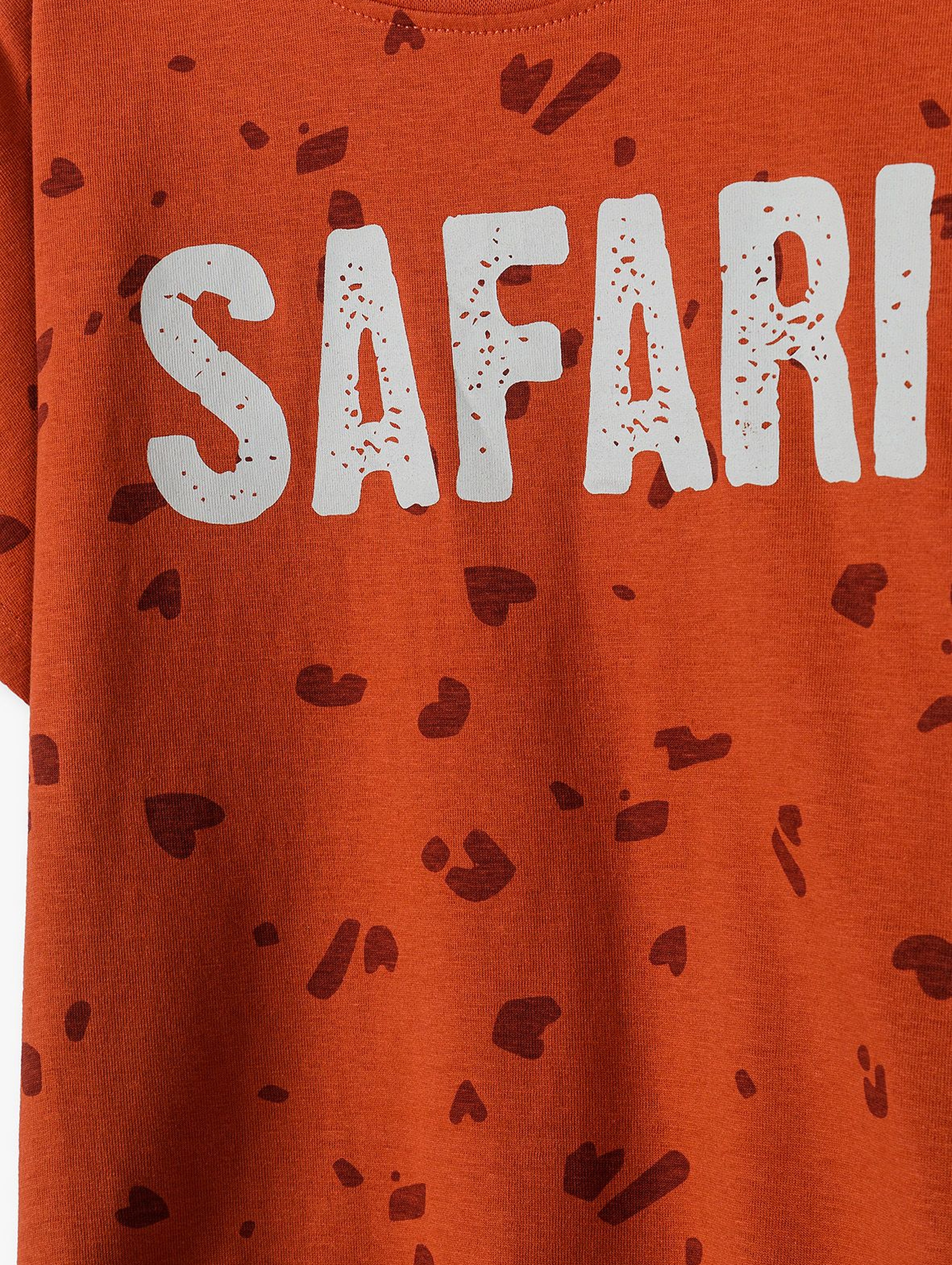 Bawełniany T-shirt z napisem Safari