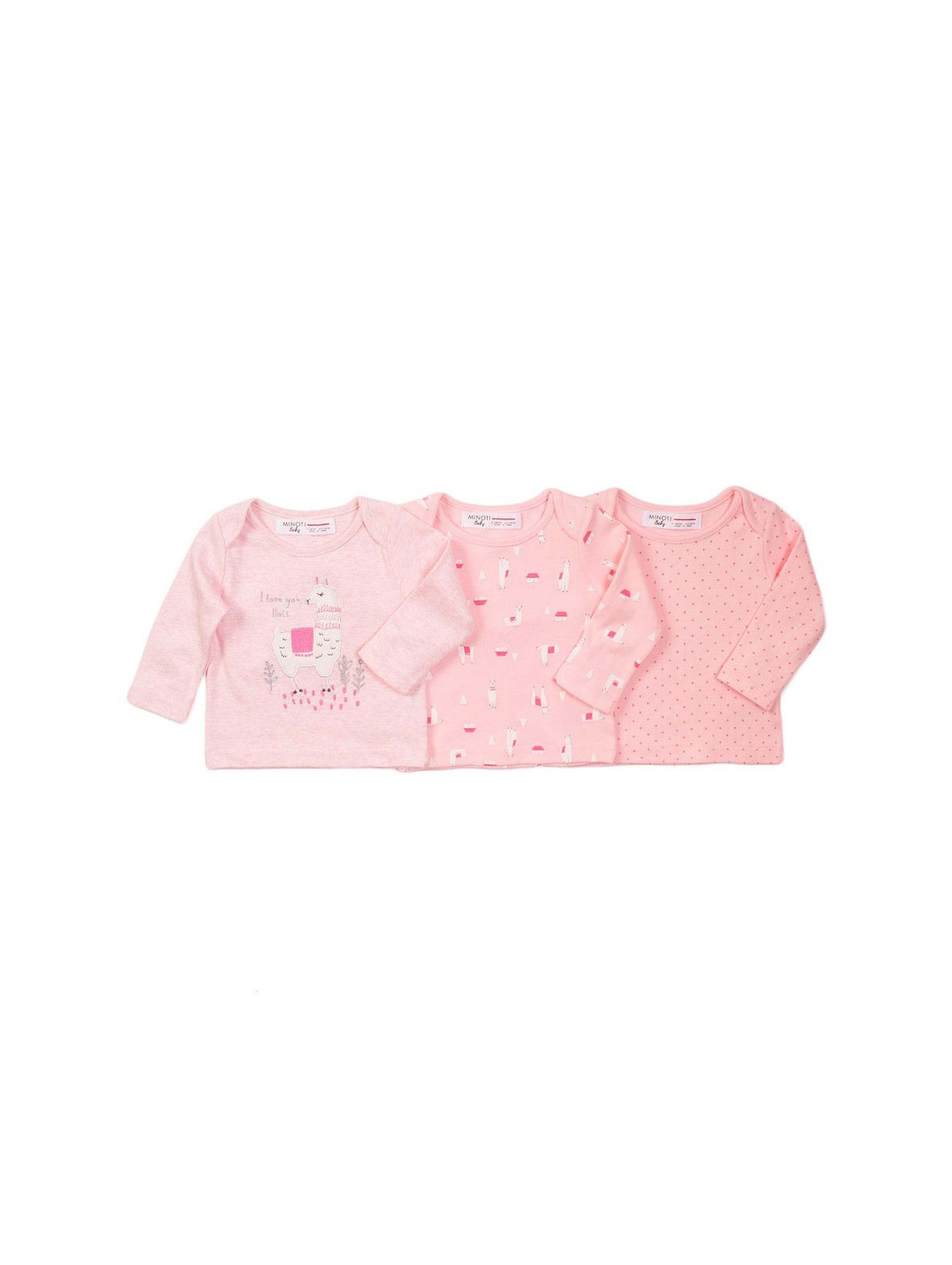 Bluzki dla niemowlaka - różowe z długim rękawem