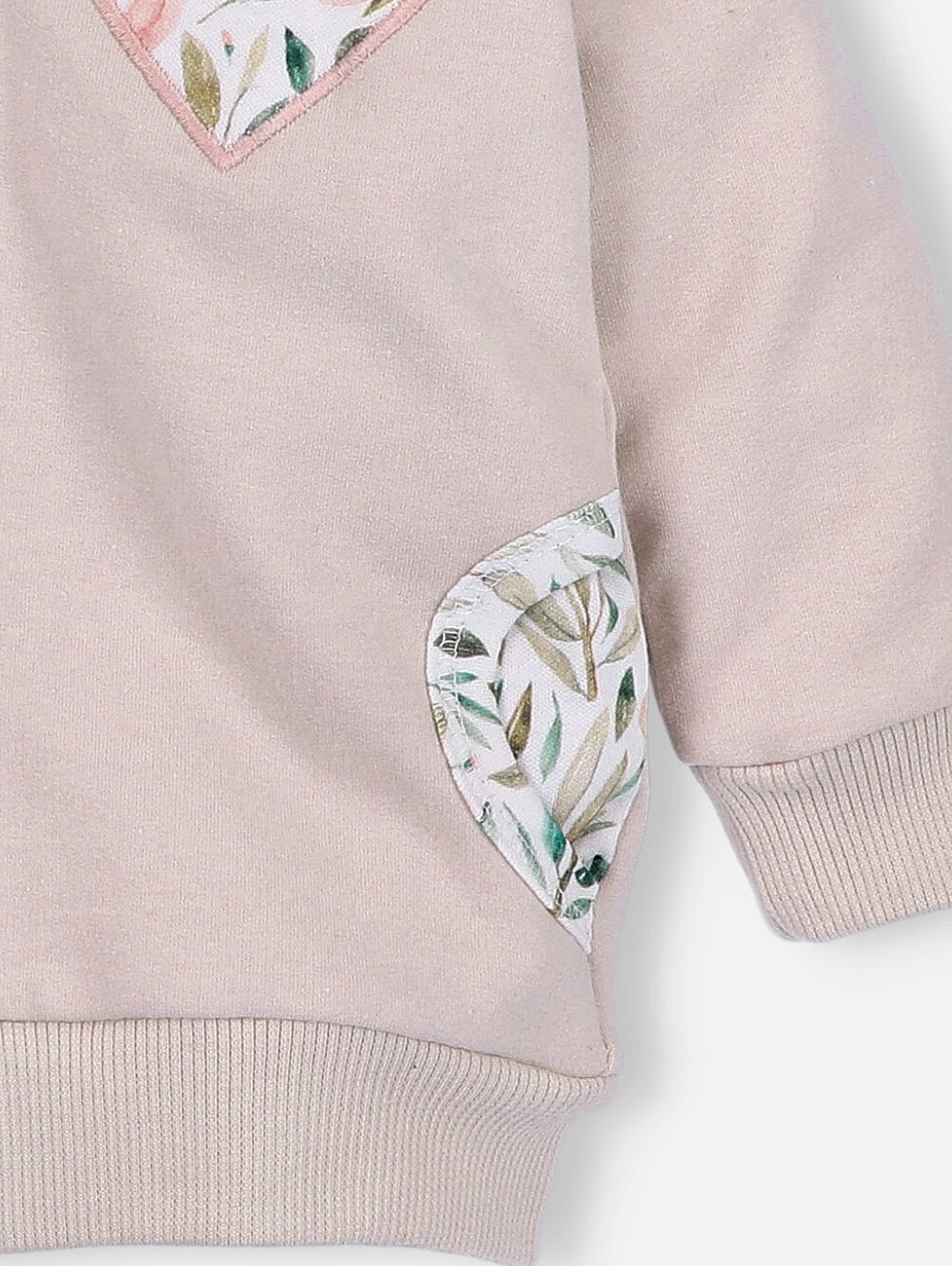 Bluza dresowa PINK FLOWERS z bawełny organicznej z kapturem