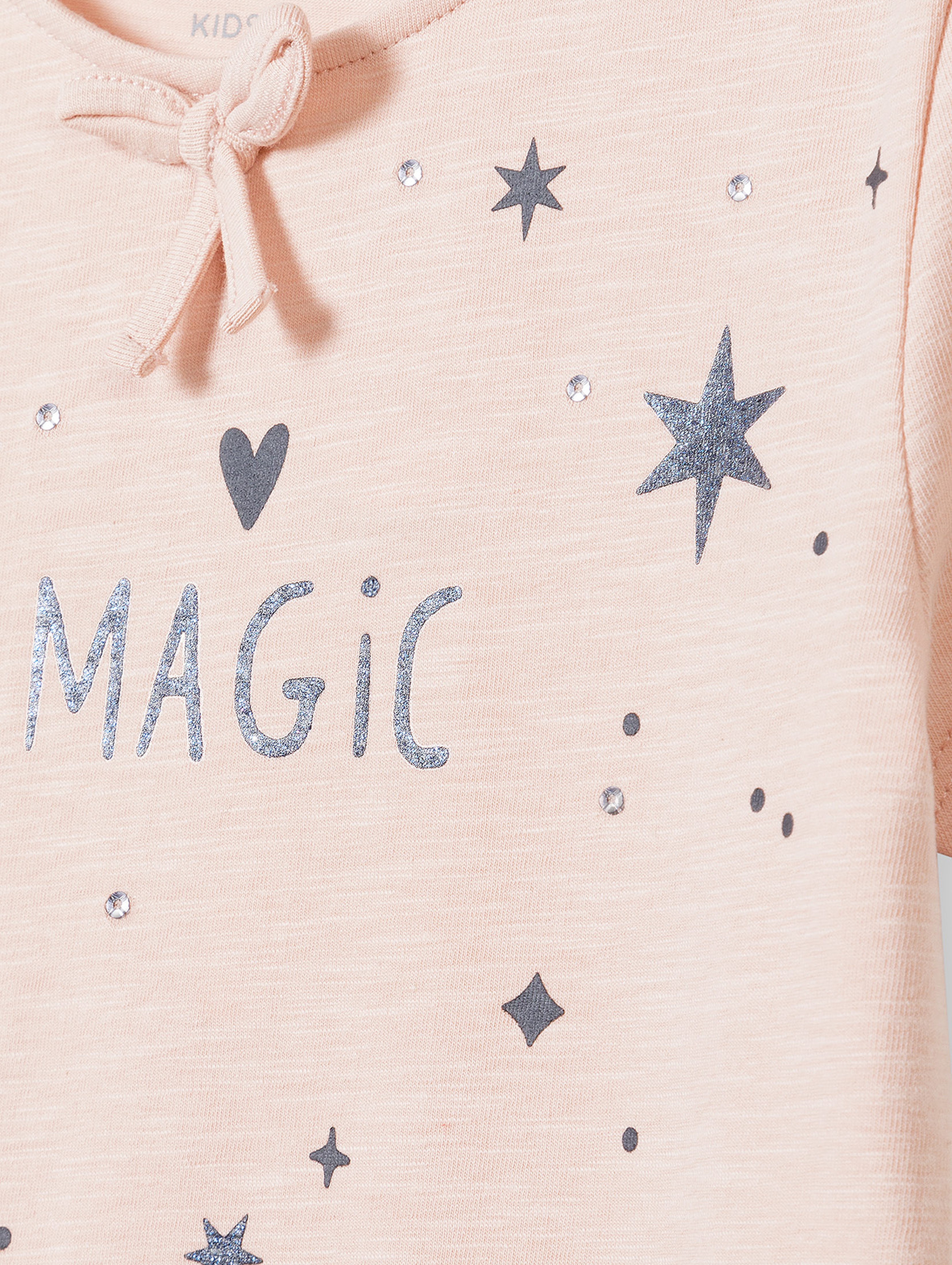 Różowy t-shirt bawełniany dla dziewczynki - MAGIC